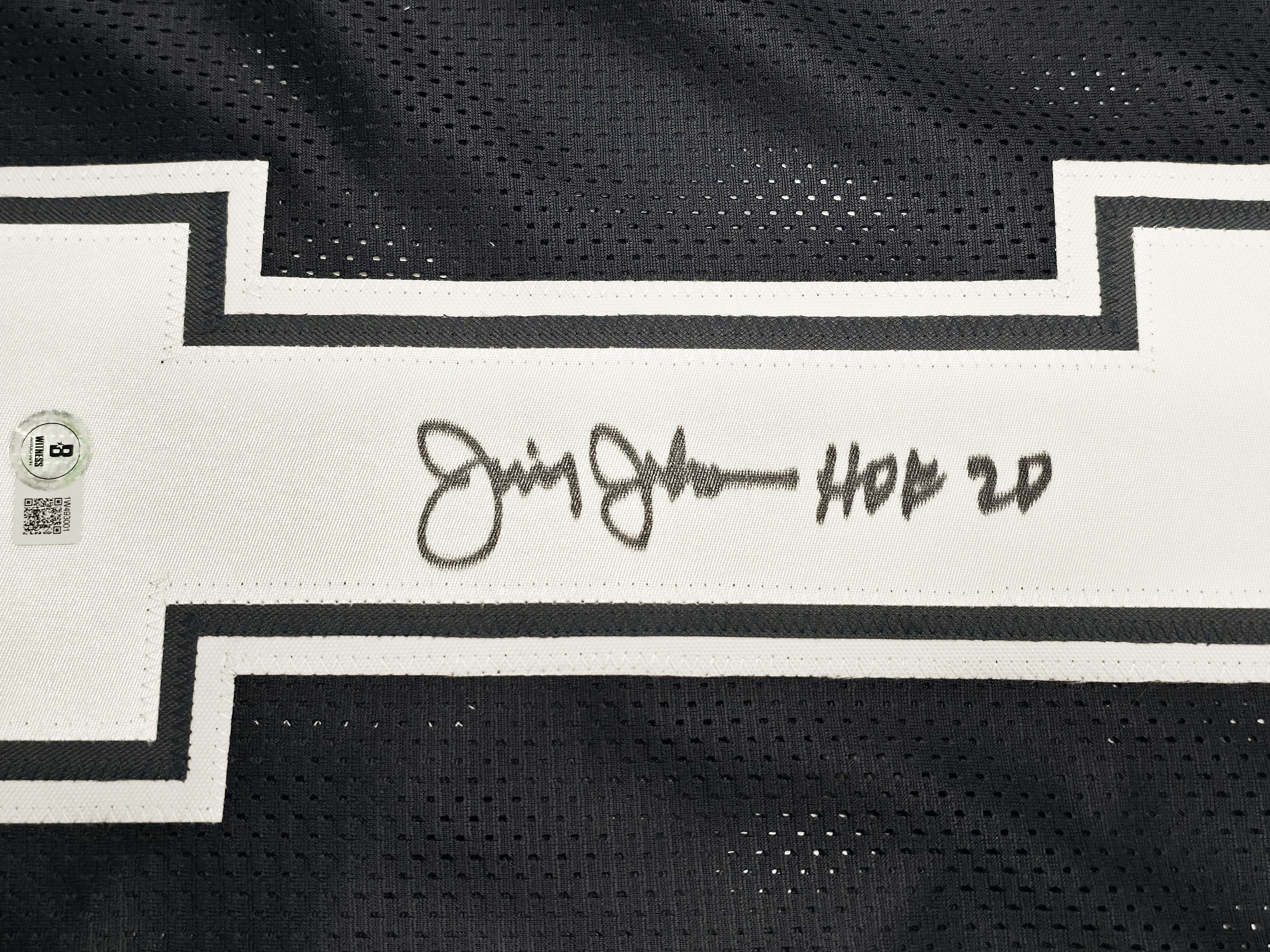 Dallas Cowboys Jimmy Johnson Autographed Blue Jersey "HOF 20" Beckett BAS Witness Stock #239849 - Image 4