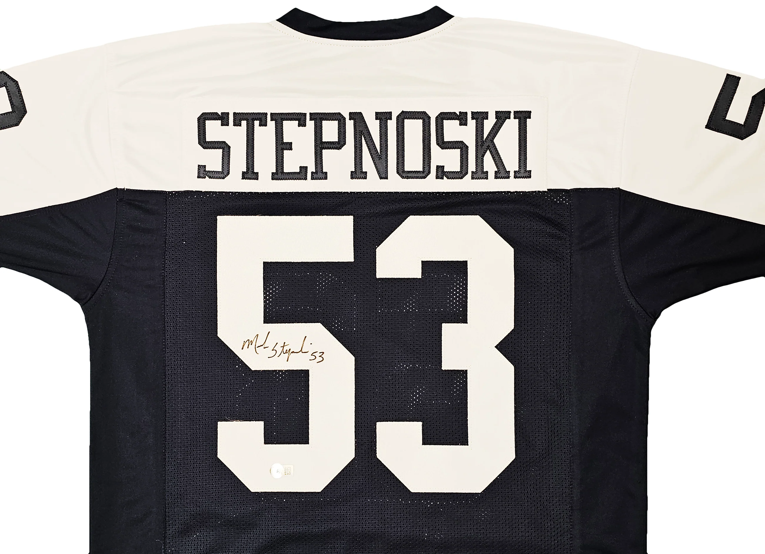 Dallas Cowboys Mark Stepnoski Autographed Dark Blue Jersey Beckett BAS Stock #216614 - Image 3