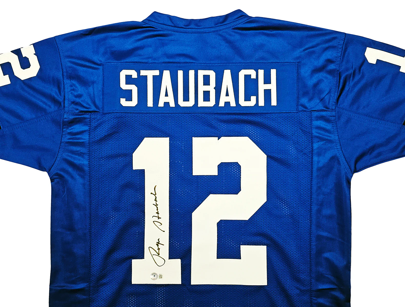 Dallas Cowboys Roger Staubach Autographed Royal Blue Jersey Beckett BAS Witness Stock #212672 - Image 3