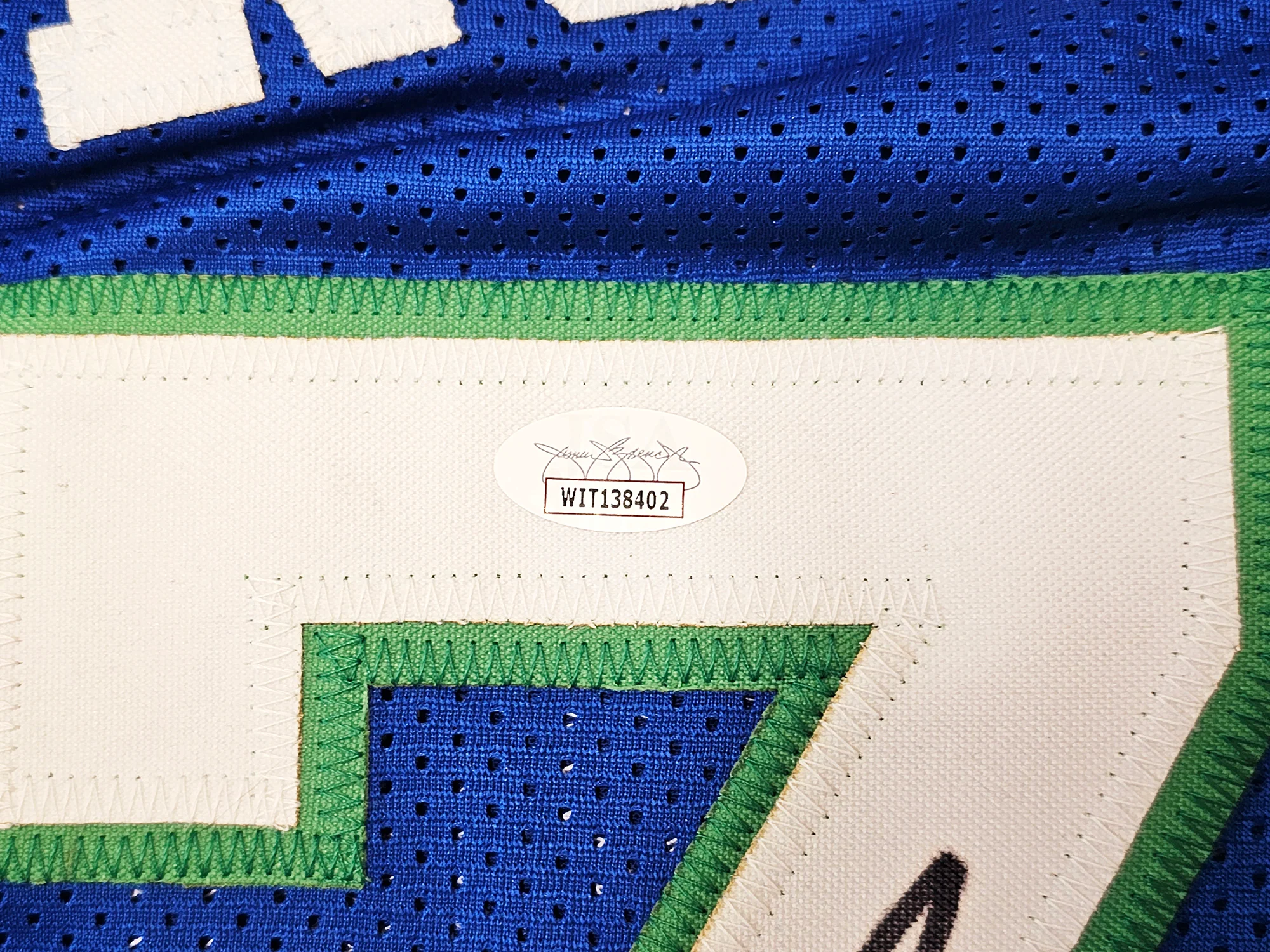 Dallas Mavericks Dennis Rodman Autographed Blue Jersey JSA Stock #215729 - Image 5