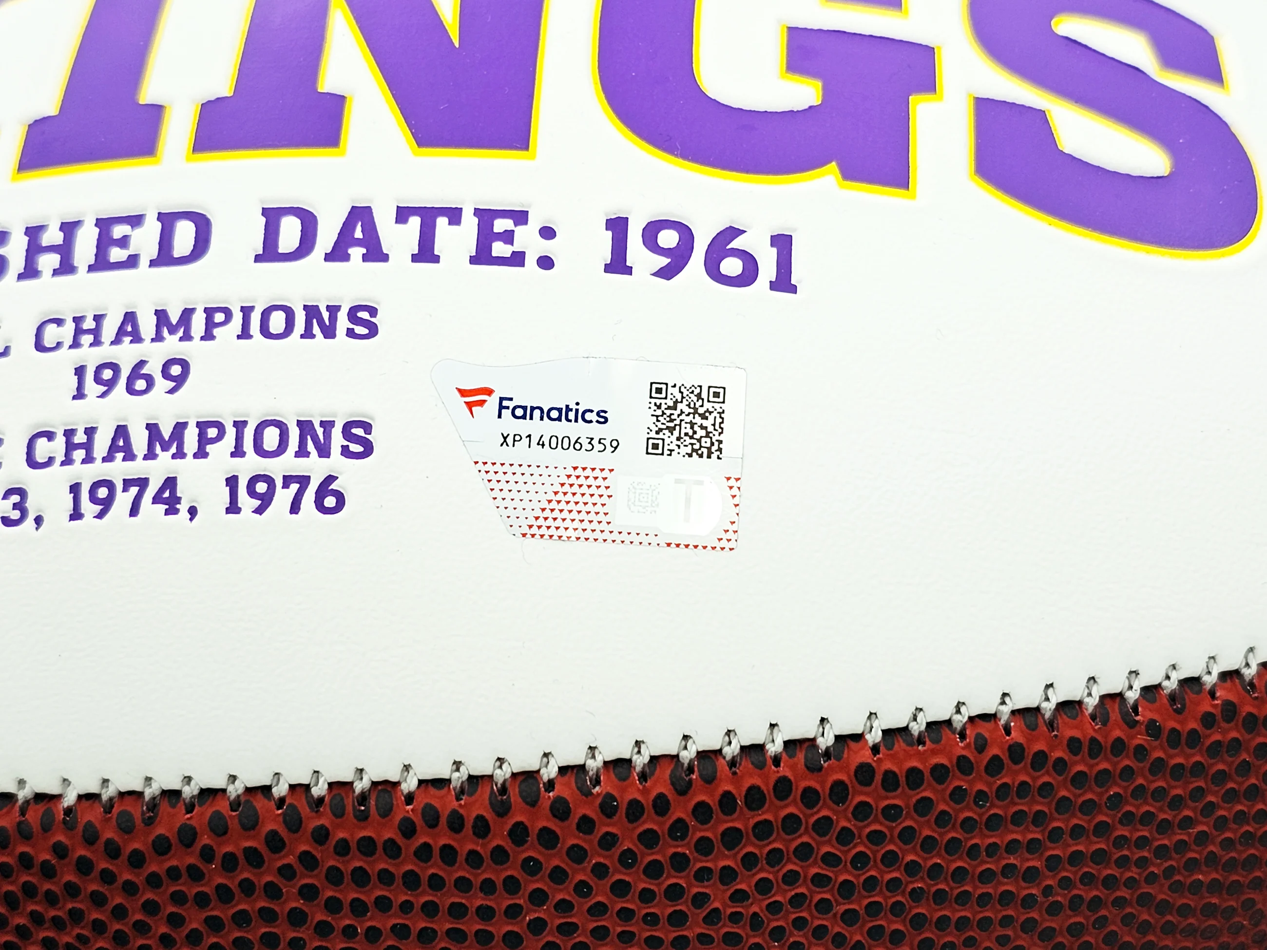 Dalvin Cook Autographed Minnesota Vikings White Logo Football Fanatics Holo Stock #218724 - Image 5