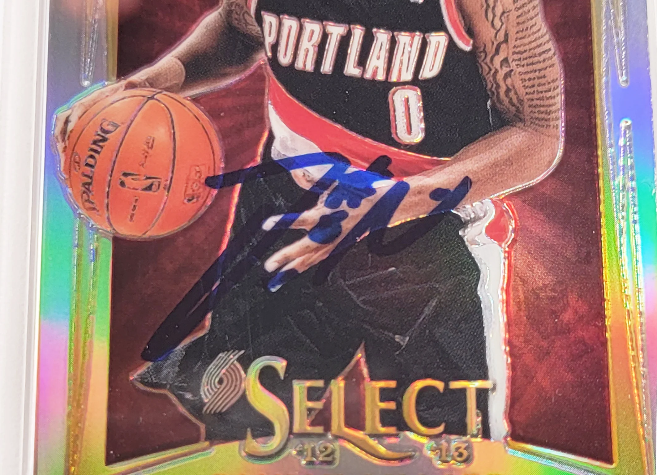 Damian Lillard Autographed 2012-13 Panini Select Silver Prizm Rookie Card #150 Portland Trail Blazers PSA 8 Auto Grade Gem Mint 10 On Card PSA/DNA #64838068 - Image 3