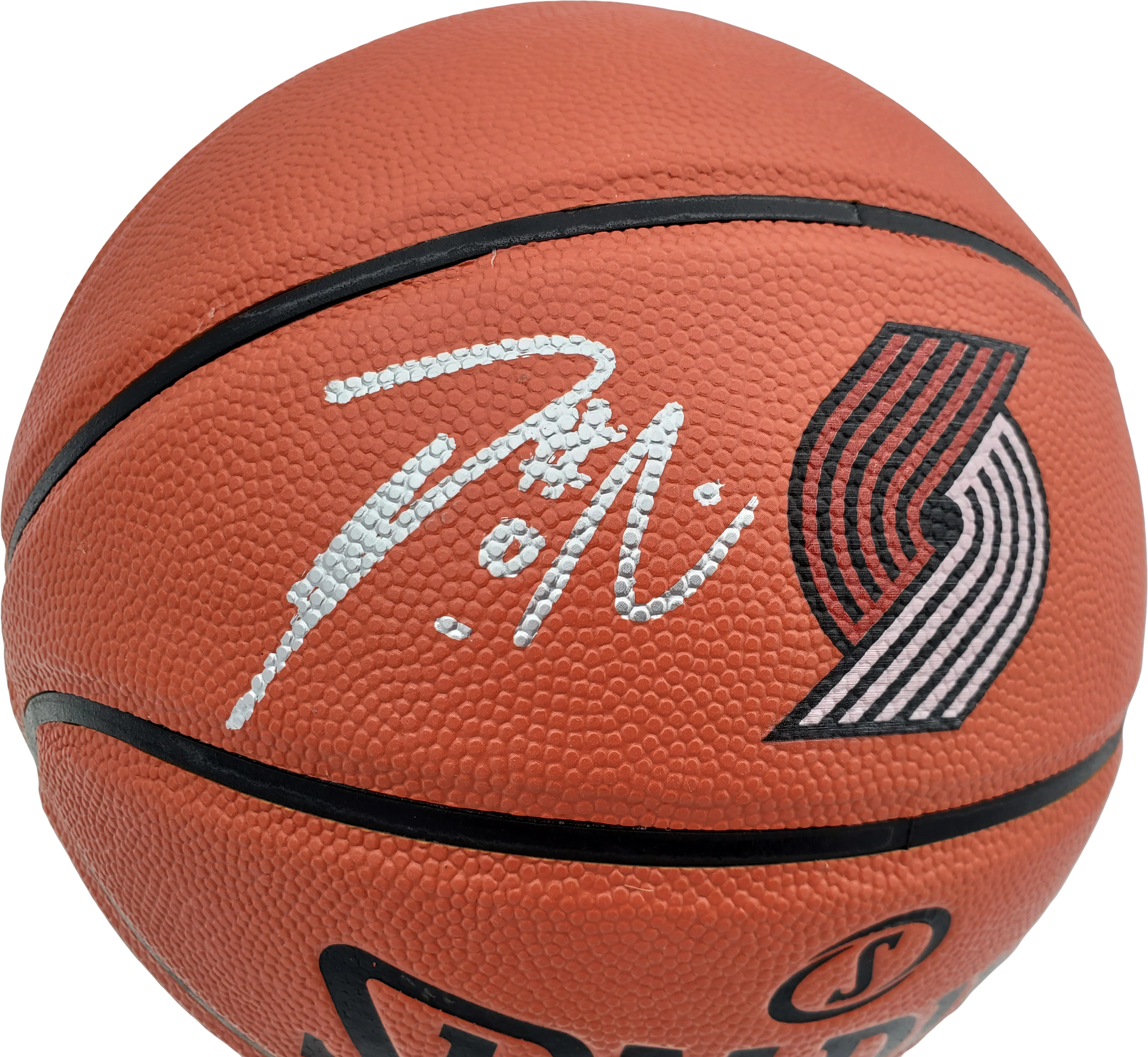 Damian Lillard Autographed Official Spalding Indoor/Outdoor Logo Basketball Portland Trail Blazers Beckett BAS Stock #195279 - Image 2