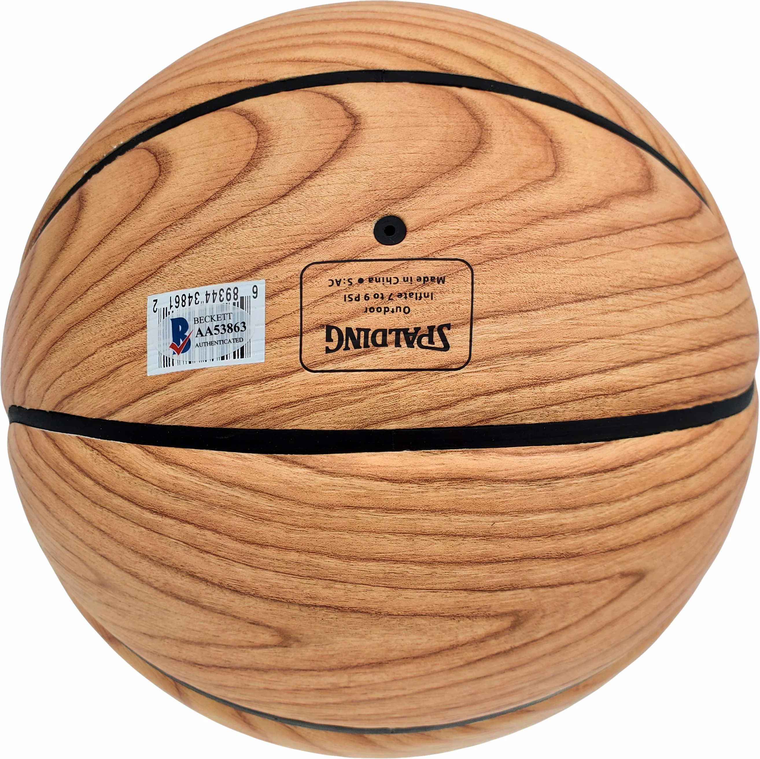 Damian Lillard Autographed Official Spalding Portland Trail Blazers Wood Logo Basketball Beckett BAS Stock #195277 - Image 3
