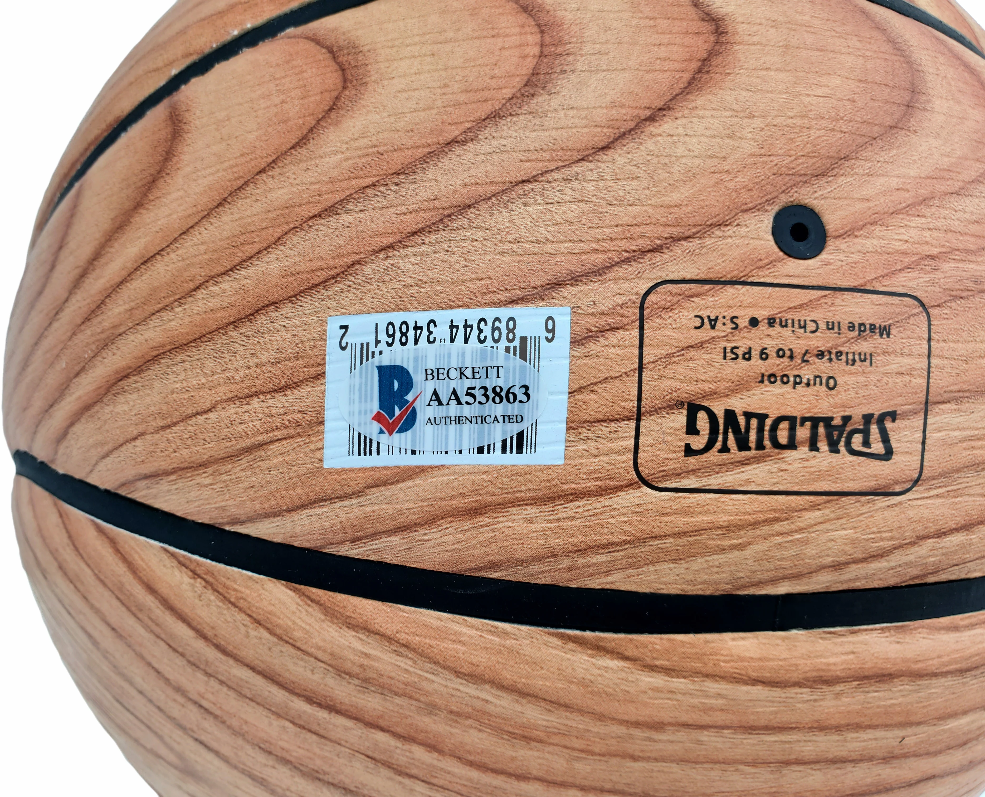 Damian Lillard Autographed Official Spalding Portland Trail Blazers Wood Logo Basketball Beckett BAS Stock #195277 - Image 4