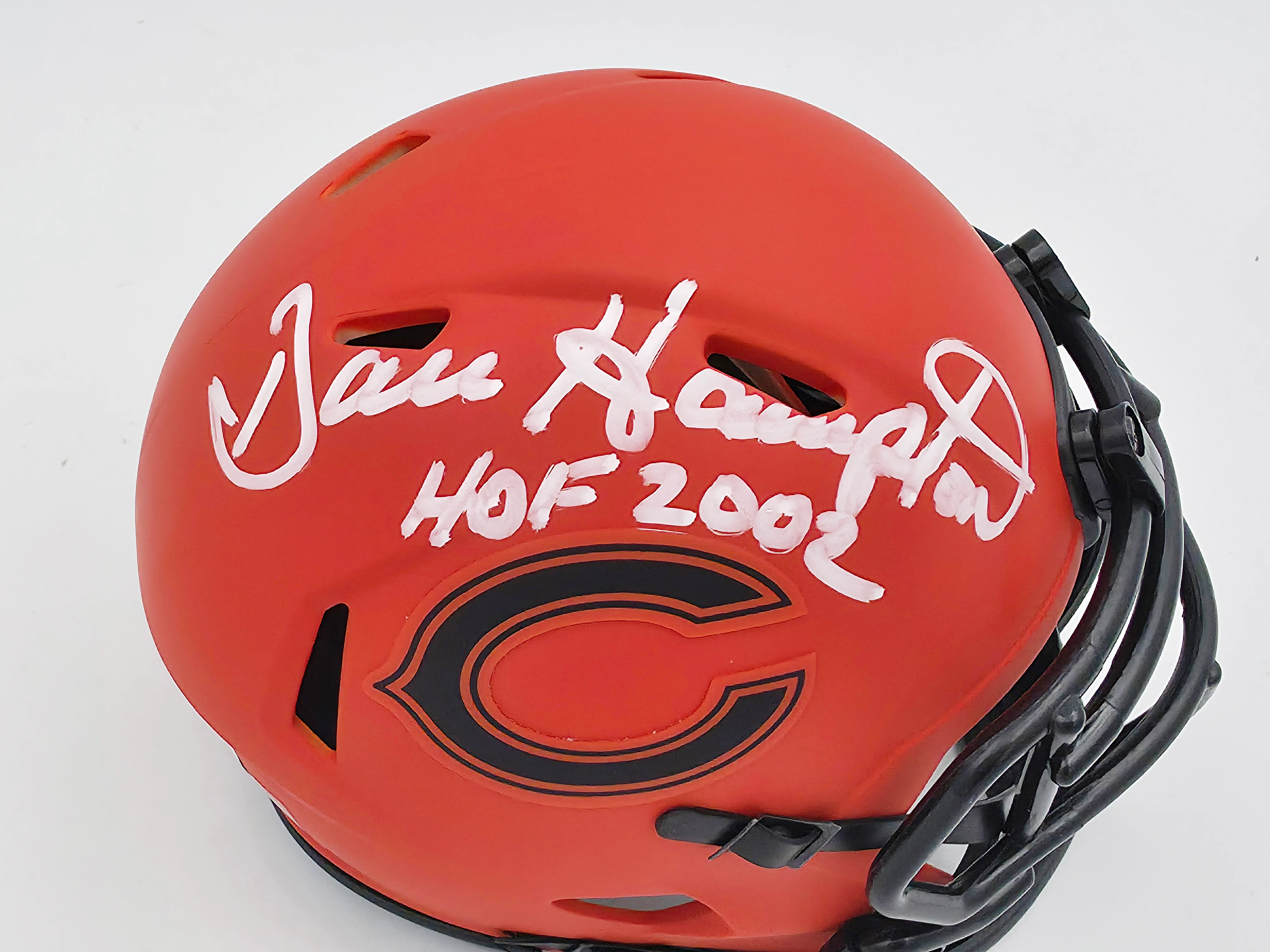 Dan Hampton Autographed Chicago Bears Rave Orange Mini Helmet "HOF 2002" Beckett BAS Witness Stock #249586 - Image 2