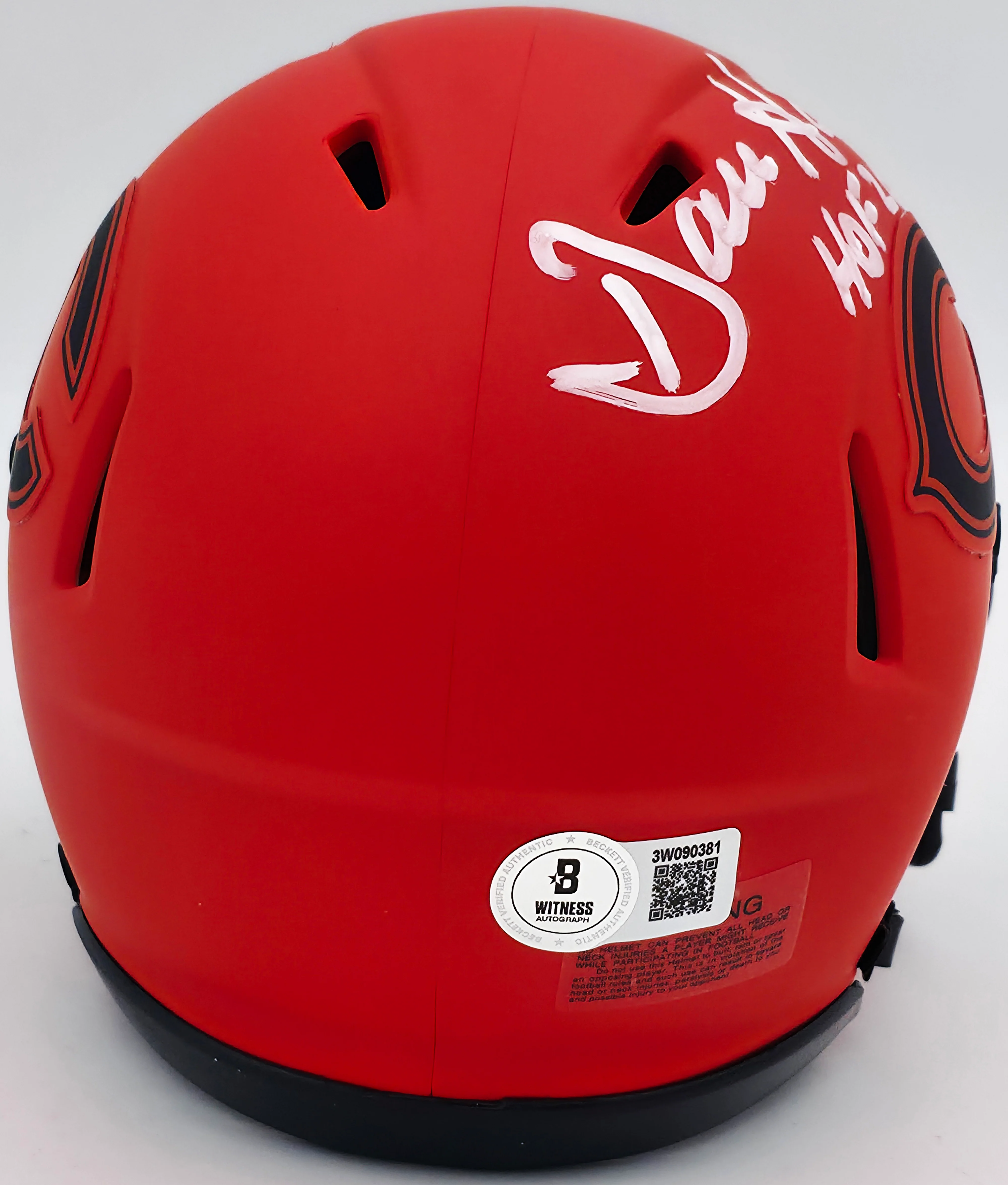 Dan Hampton Autographed Chicago Bears Rave Orange Mini Helmet "HOF 2002" Beckett BAS Witness Stock #249586 - Image 4