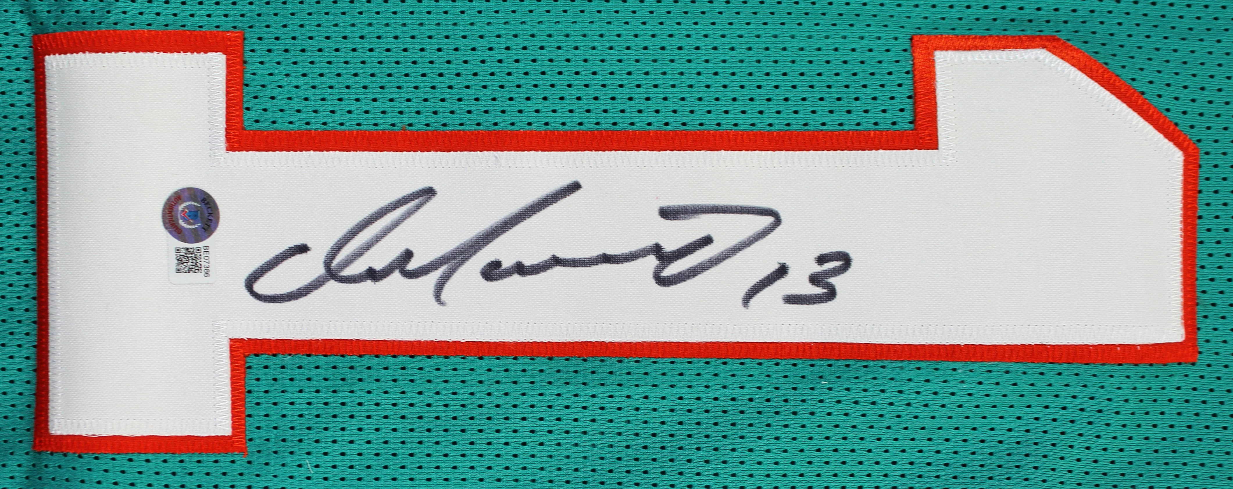 Dan Marino Authentic Signed Teal Pro Style Framed Jersey Autographed BAS - Image 3
