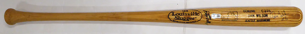 Dan Wilson Autographed Game Issued Louisville Slugger C271 Bat Seattle Mariners Beckett BAS QR #BU87113 - Image 5
