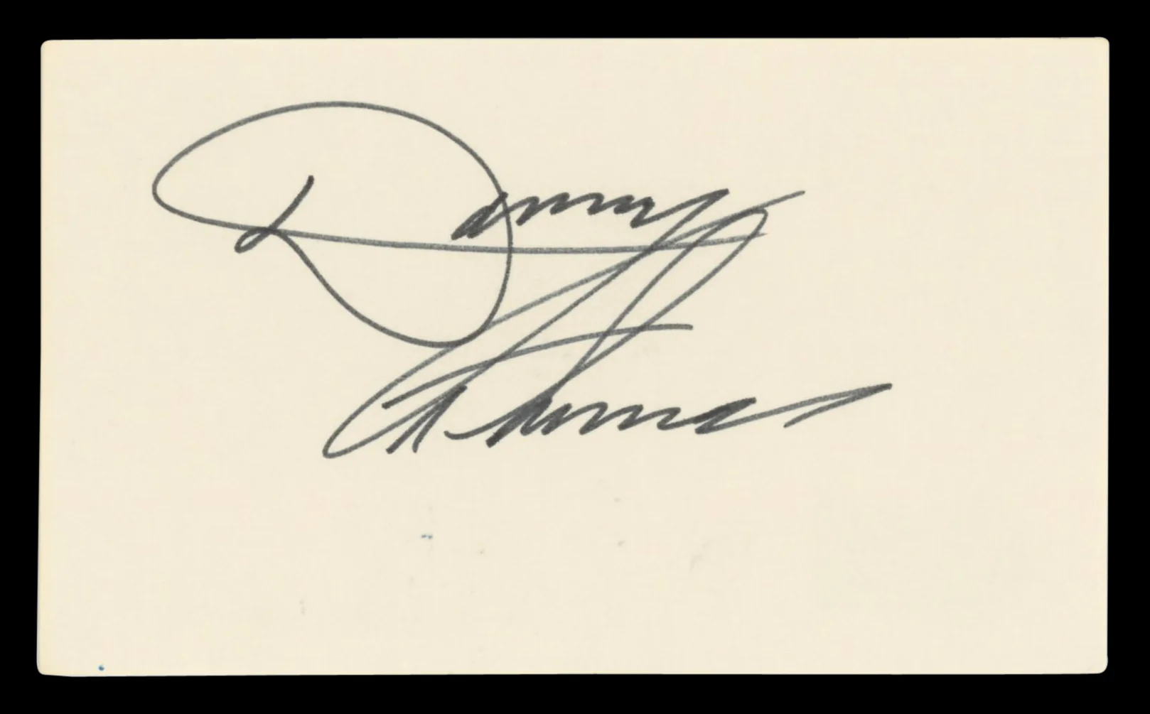 Danny Thomas The Danny Thomas Show Authentic Signed 3x5 Index Card BAS #BV03482