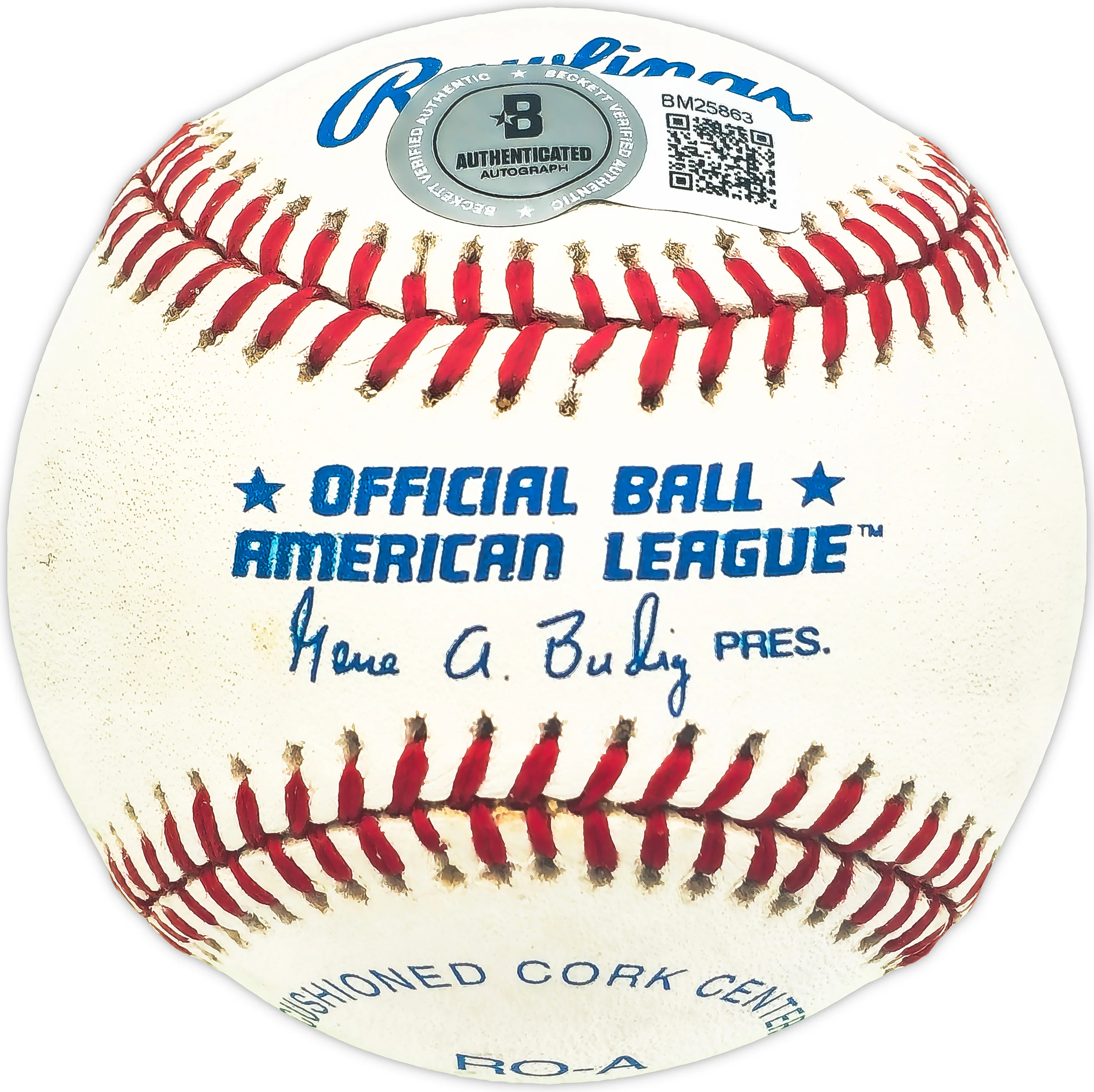 Dario Lodigiani Autographed Official AL Baseball Philadelphia Oakland A's, Chicago White Sox Beckett BAS QR #BM25863 - Image 2