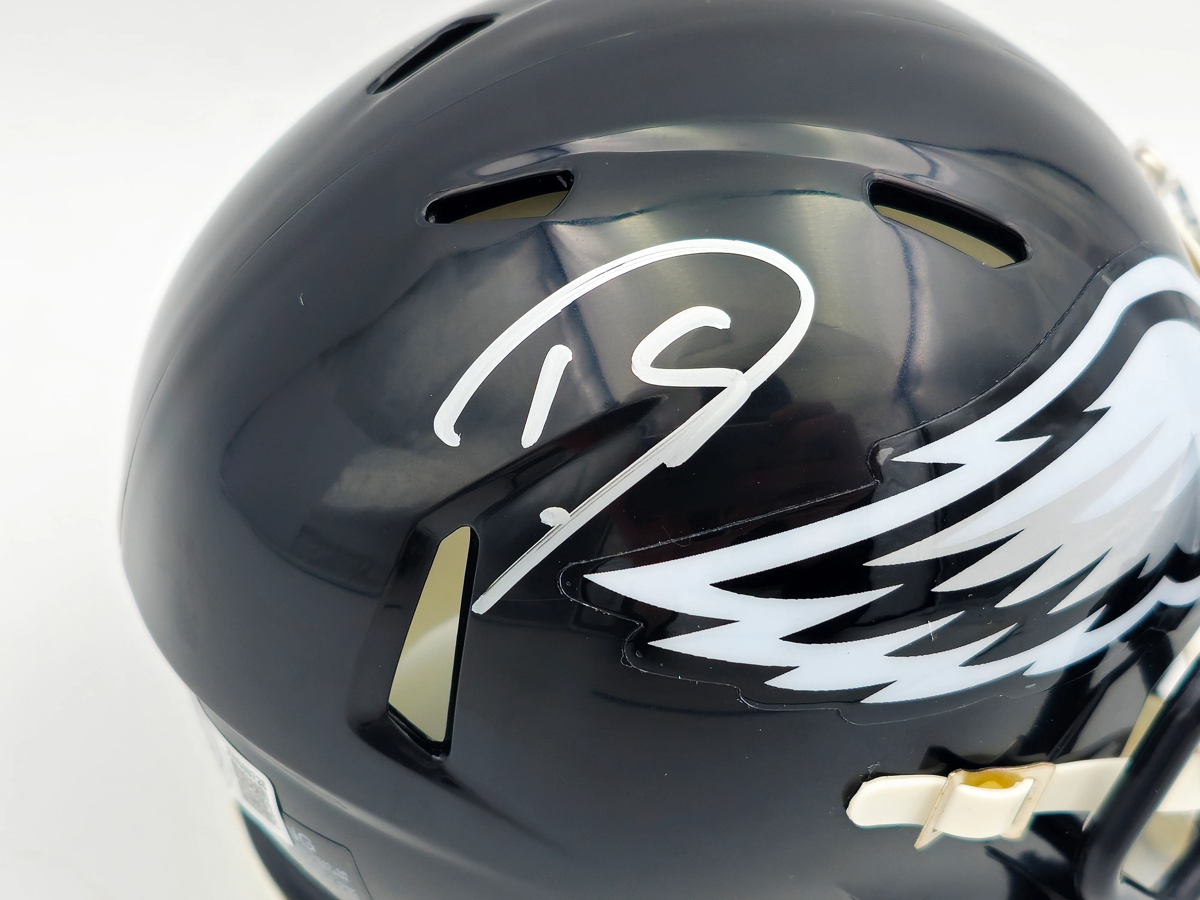 Darius Slay Jr. Autographed Philadelphia Eagles 2022 Alternate Black Speed Mini Helmet Beckett BAS Witness Stock #238576 - Image 2