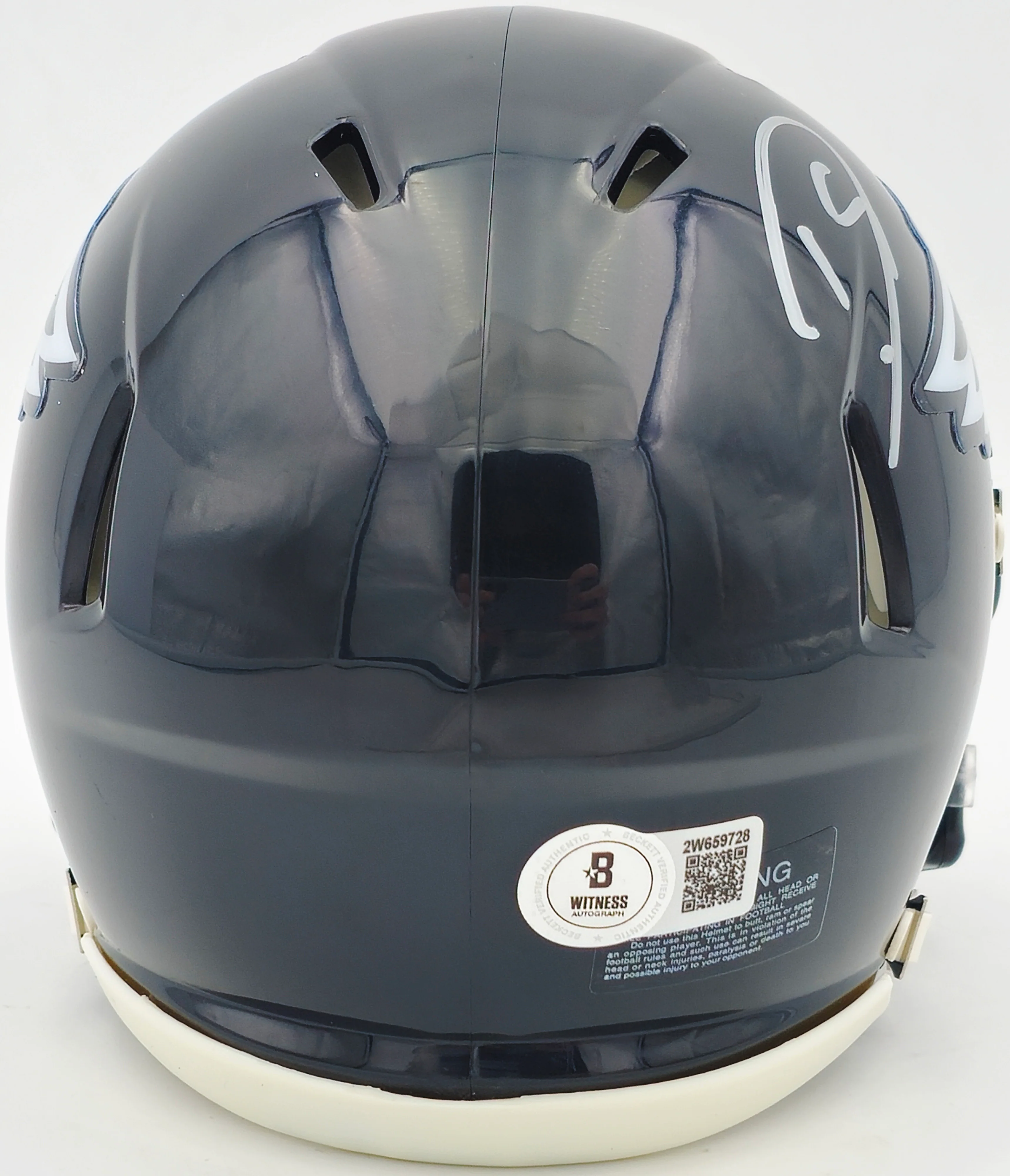 Darius Slay Jr. Autographed Philadelphia Eagles 2022 Alternate Black Speed Mini Helmet Beckett BAS Witness Stock #238576 - Image 4