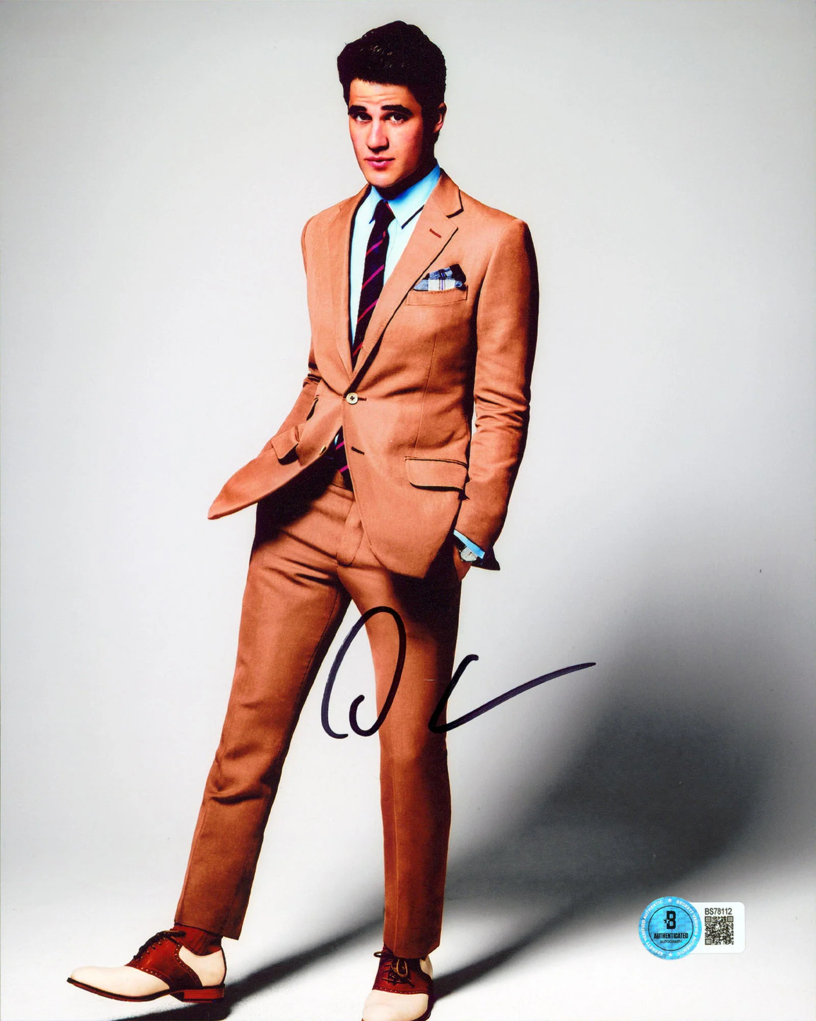 Darren Criss Glee Authentic Signed 8x10 Vertical Photo BAS #BS78112