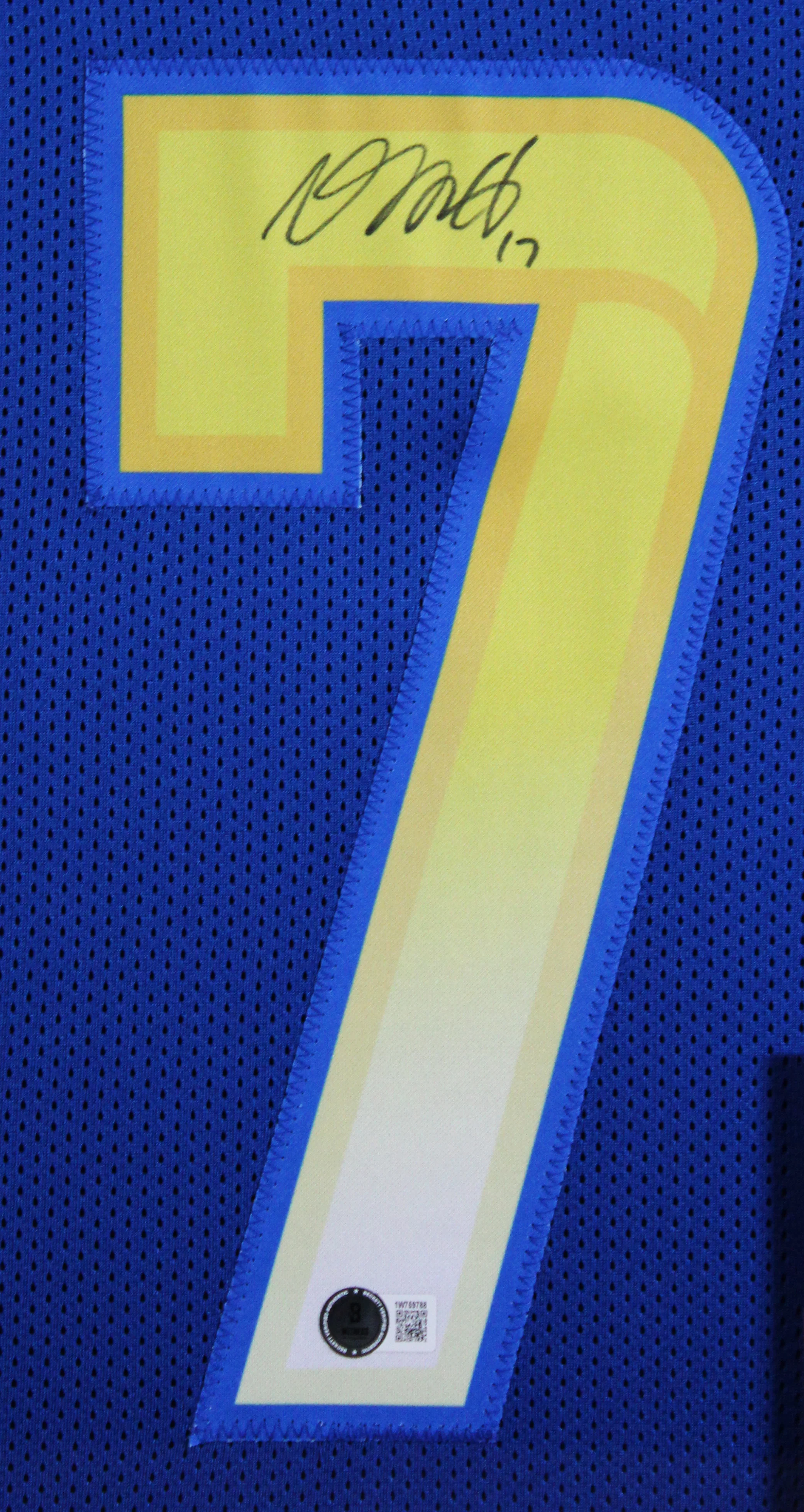 Davante Adams Authentic Signed Blue Pro Style Framed Jersey BAS Witnessed - Image 3