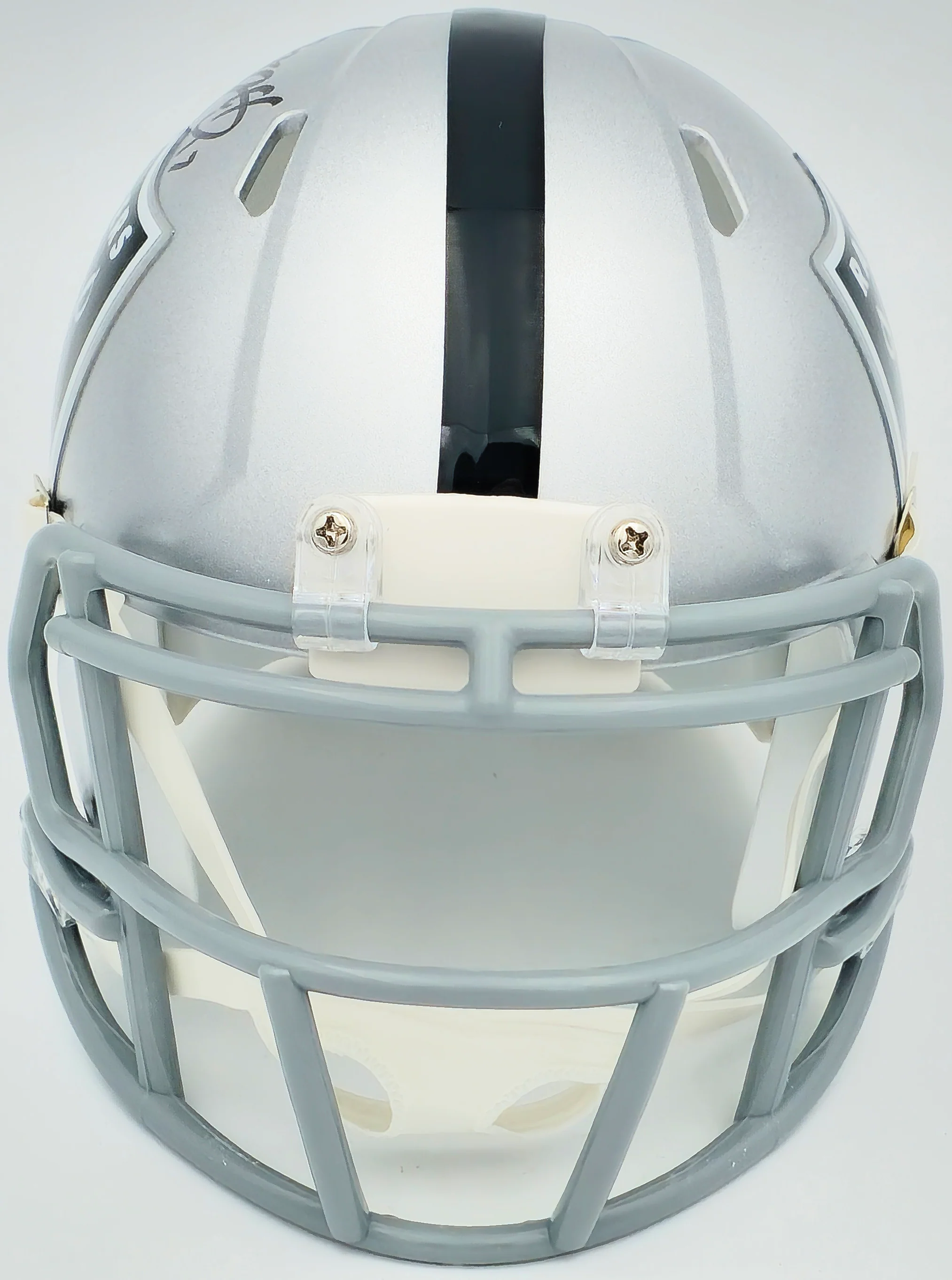 Davante Adams Autographed Las Vegas Raiders Silver Speed Mini Helmet Beckett BAS Witness Stock #224822 - Image 3