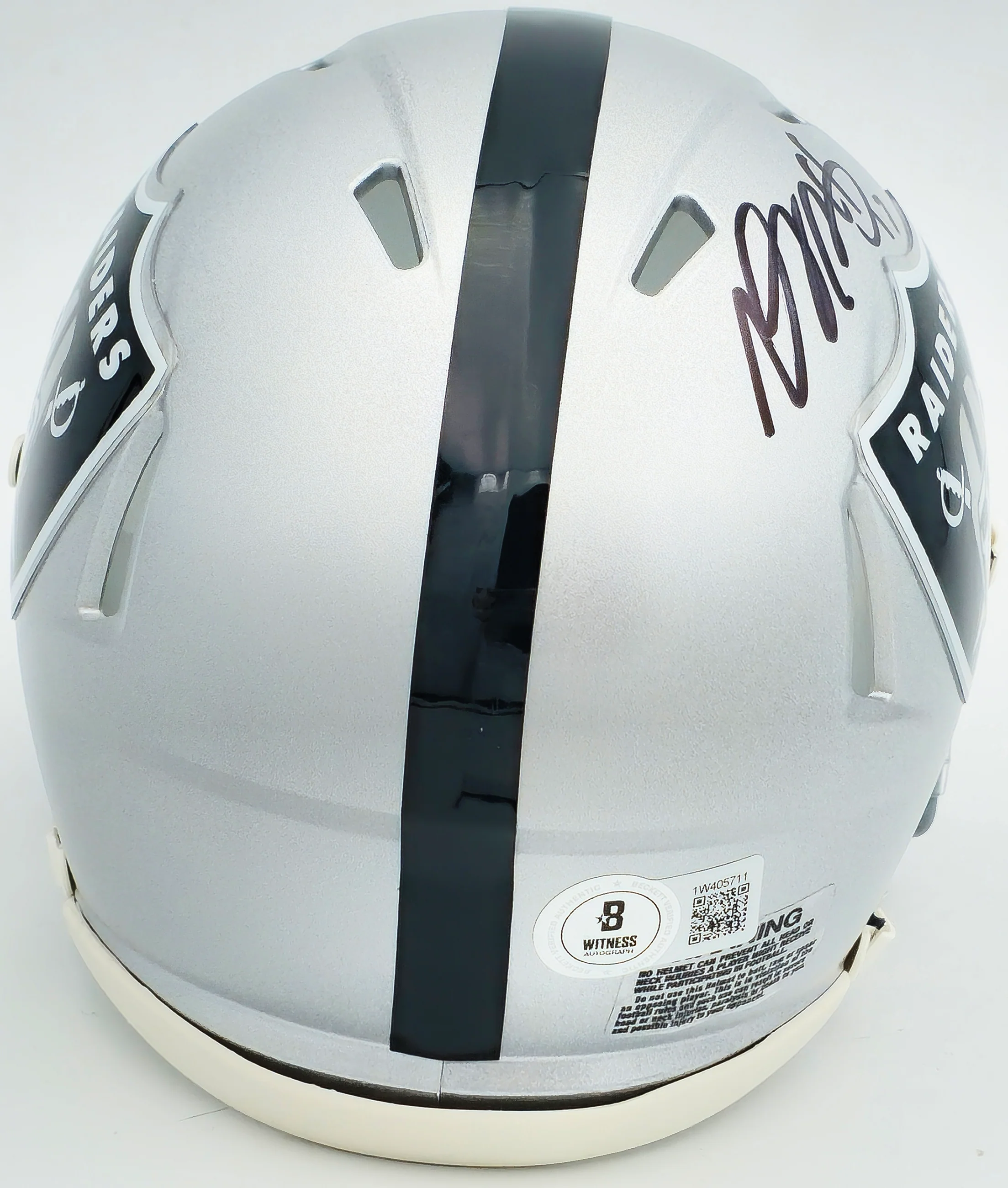 Davante Adams Autographed Las Vegas Raiders Silver Speed Mini Helmet Beckett BAS Witness Stock #224822 - Image 4