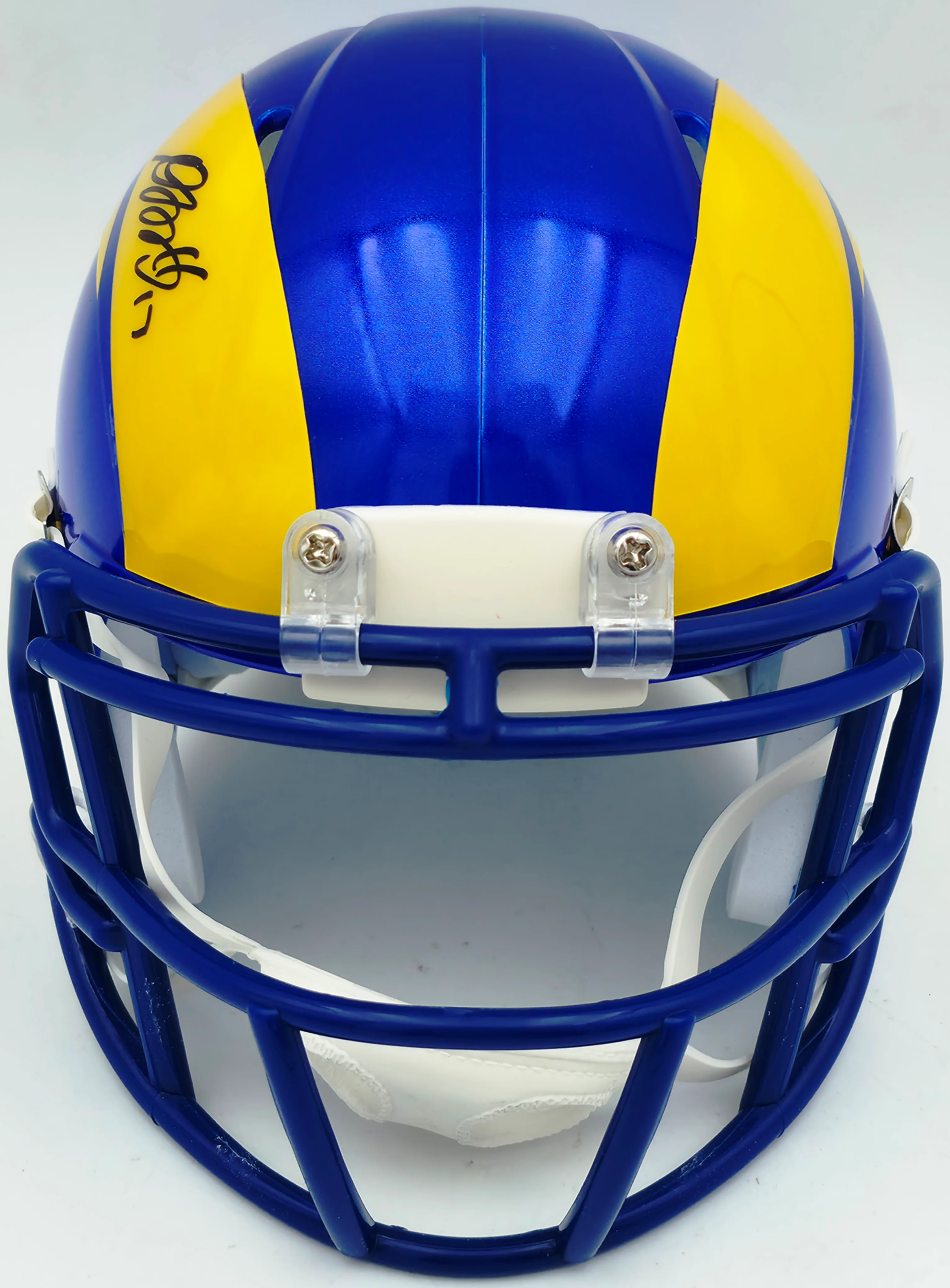 Davante Adams Autographed Los Angeles Rams Blue Speed Mini Helmet Beckett BAS Witness Stock #257214 - Image 3