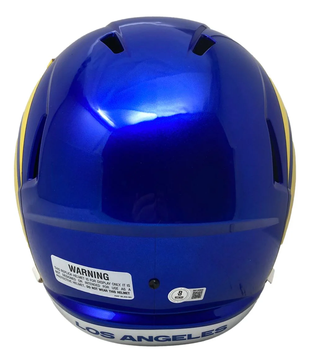 Davante Adams Signed Los Angeles Rams Full Size Replica Speed Helmet BAS - Image 3