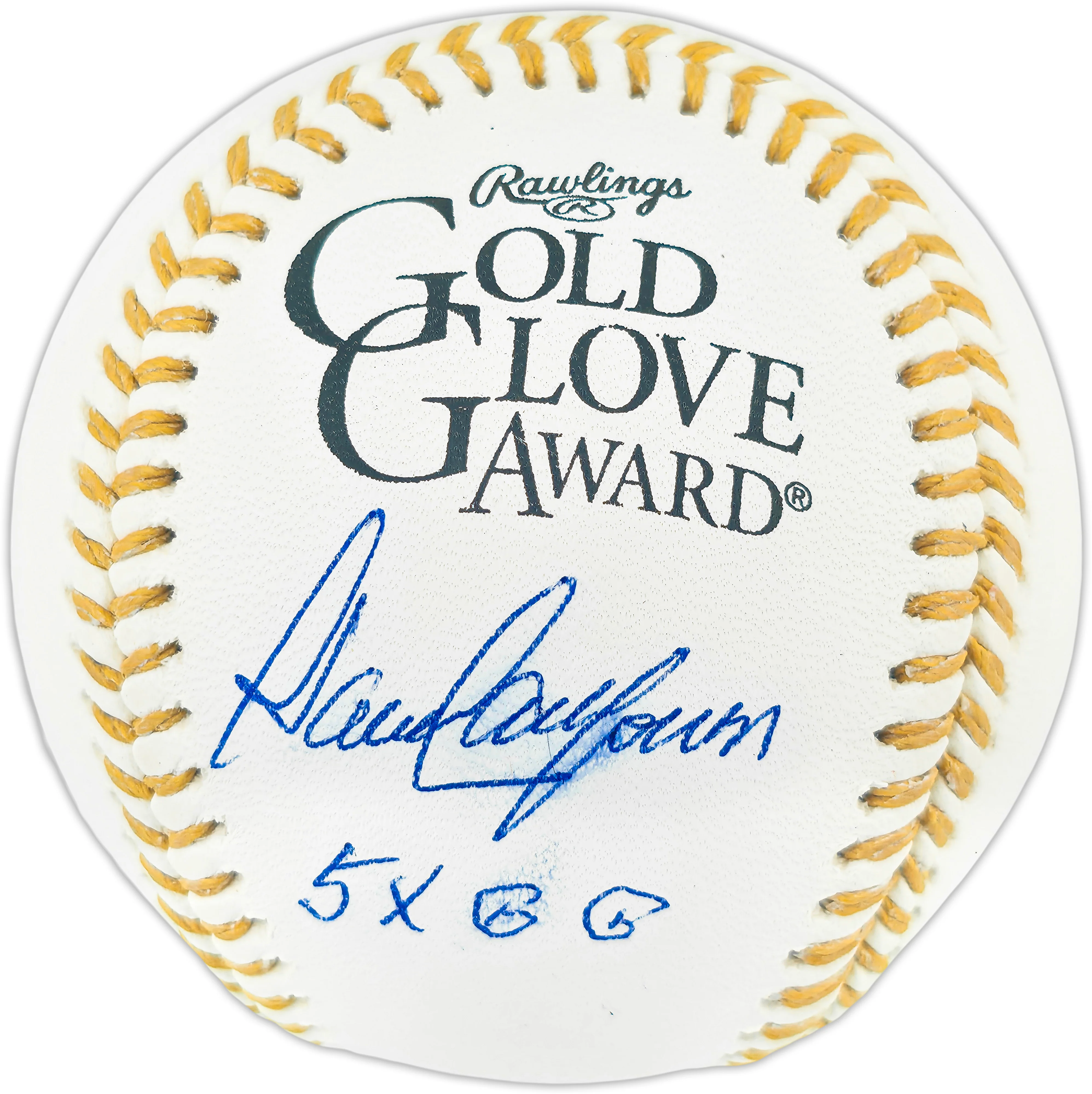 Dave Concepcion Autographed Official Rawlings Gold Glove Baseball Cincinnati Reds "5X GG" (Smudged) Beckett BAS QR #BR50812 - Image 2