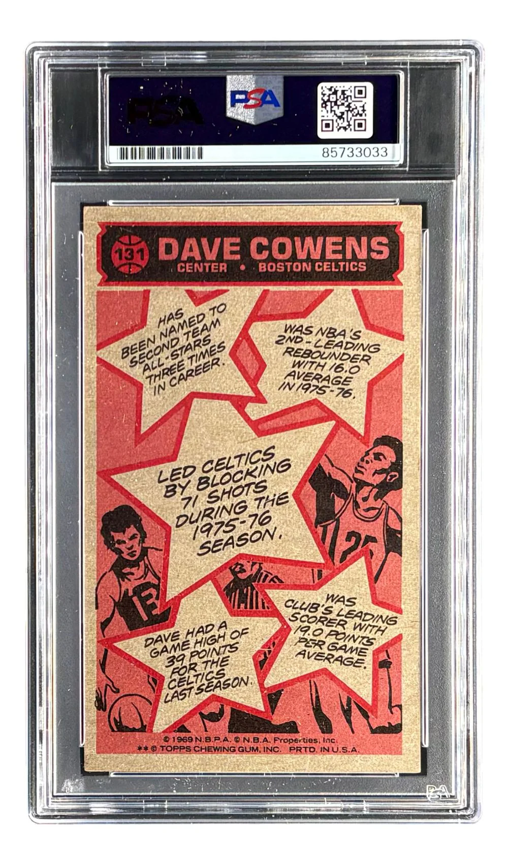 Dave Cowens Signed 1977/78 Topps #131 Celtics Trading Card w/ 3 Insc PSA/DNA - Image 2
