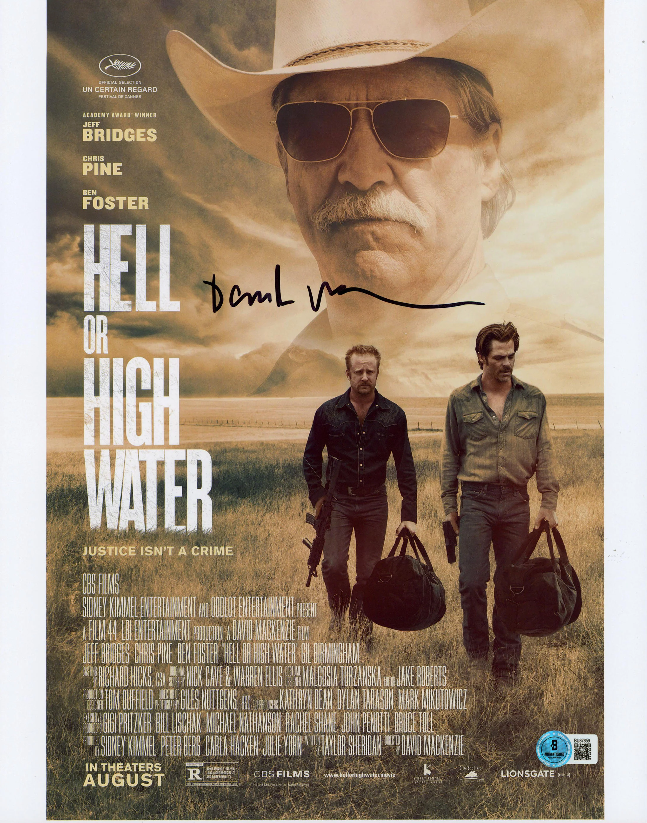 David Mackenzie Hell or High Water Authentic Signed 11x14 Photo BAS #BU87859 - Image 2