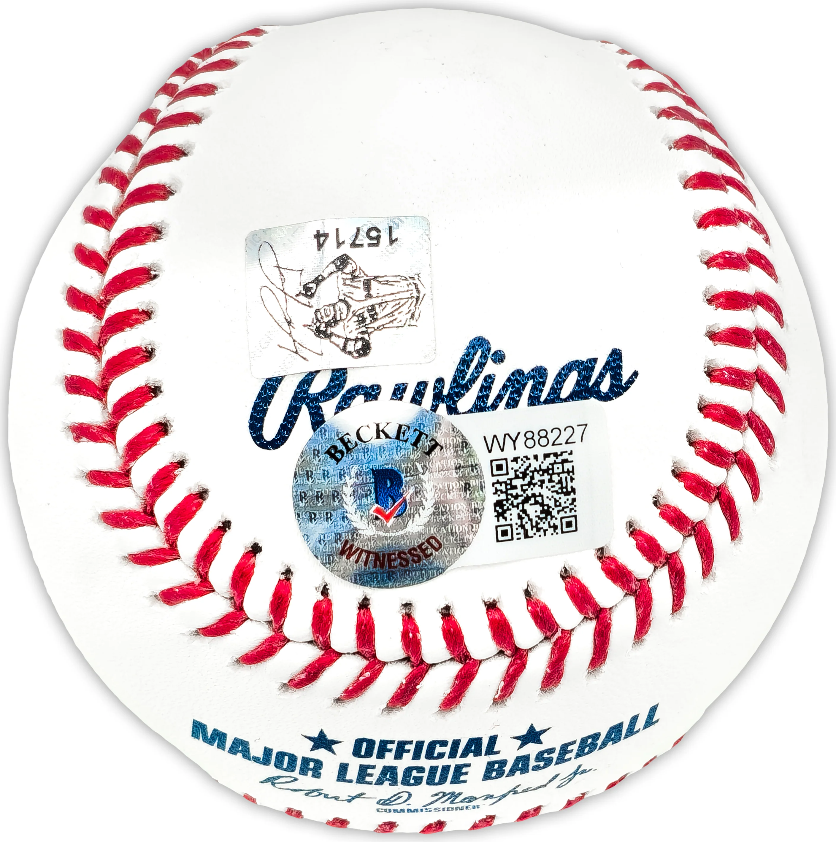 David Ortiz Autographed Official MLB Baseball Boston Red Sox "HOF 22" Beckett BAS Witness Stock #236700 - Image 3