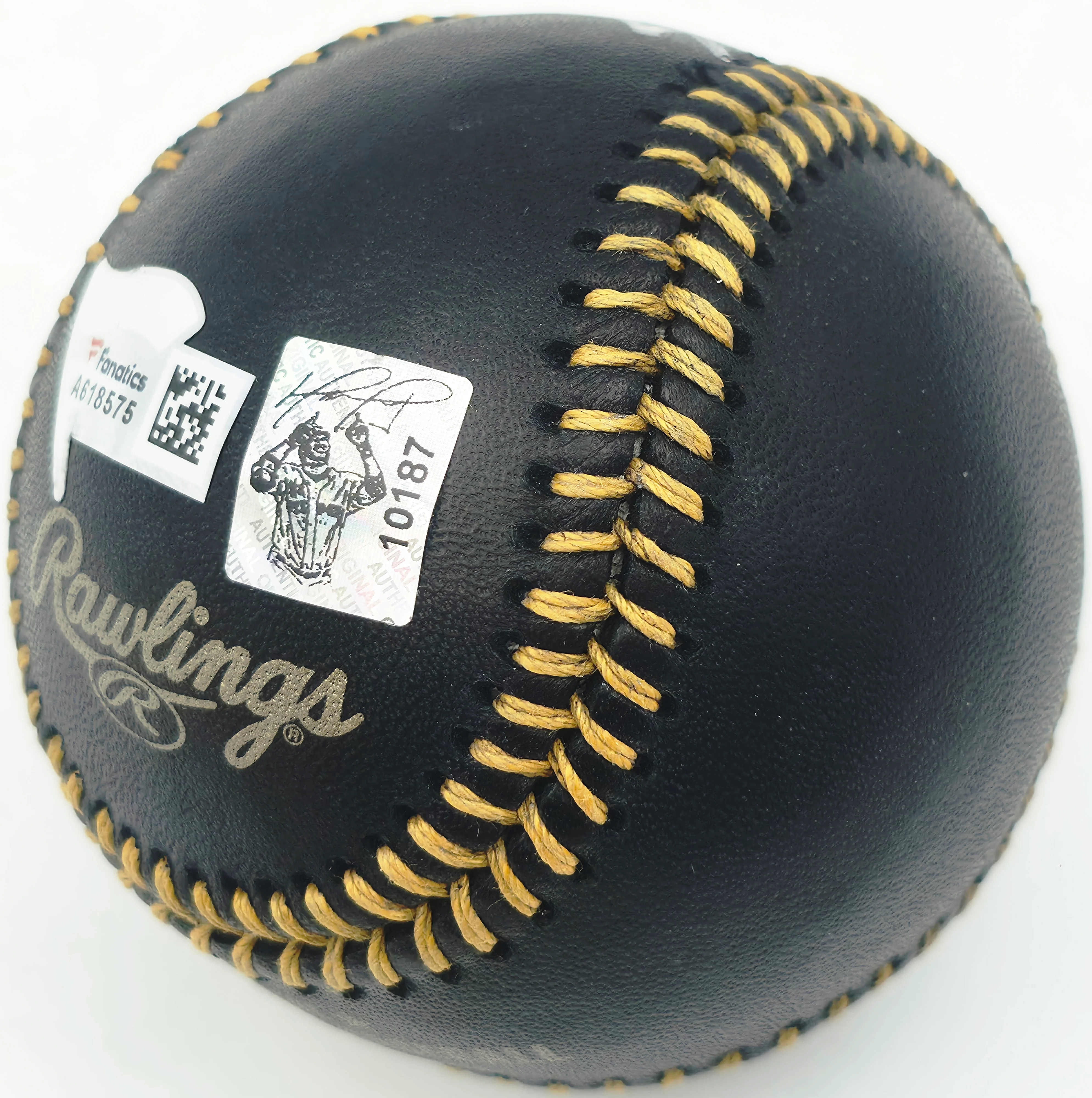 David Ortiz Autographed Official MLB Black Baseball Boston Red Sox (Smudged) MLB Holo #JD243395 - Image 3