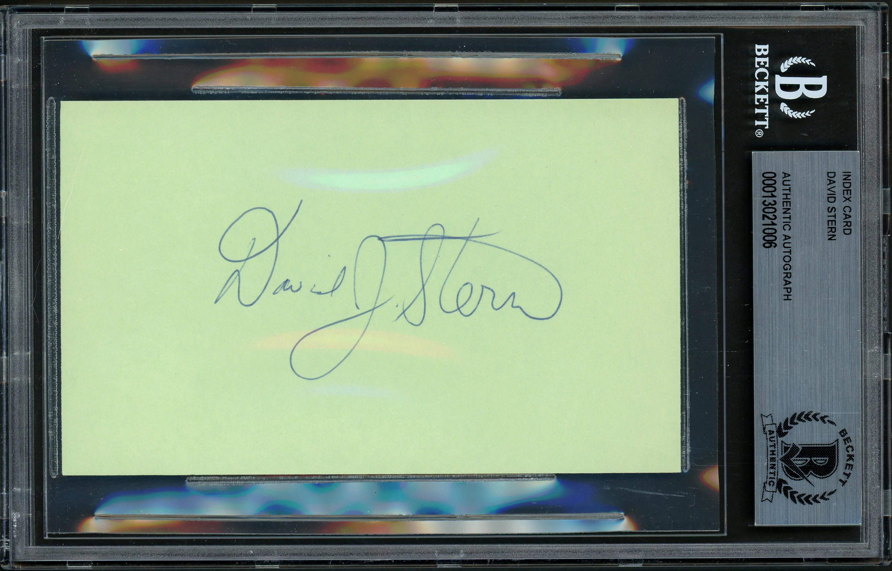David Stern Autographed 3x5 Index Card NBA Commissioner Beckett BAS #13021006