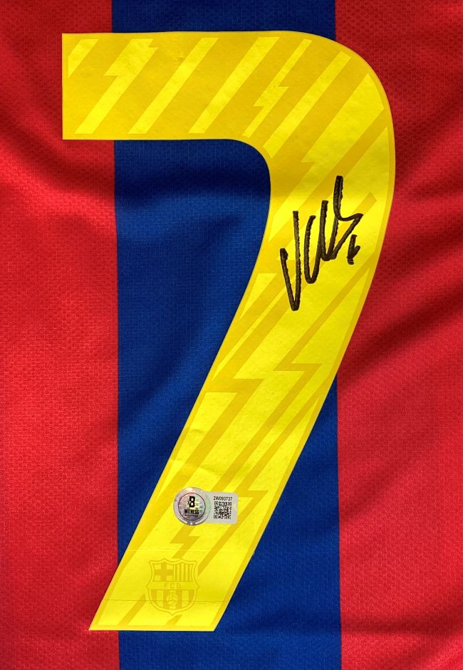 David Villa Signed Barcelona Nike Soccer Jersey BAS - Image 2