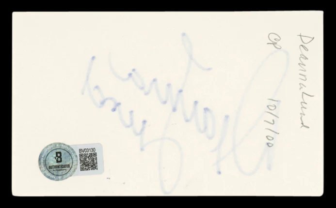 Deanna Lund Land of the Giants Authentic Signed 3x5 Index Card BAS #BV03130 - Image 3
