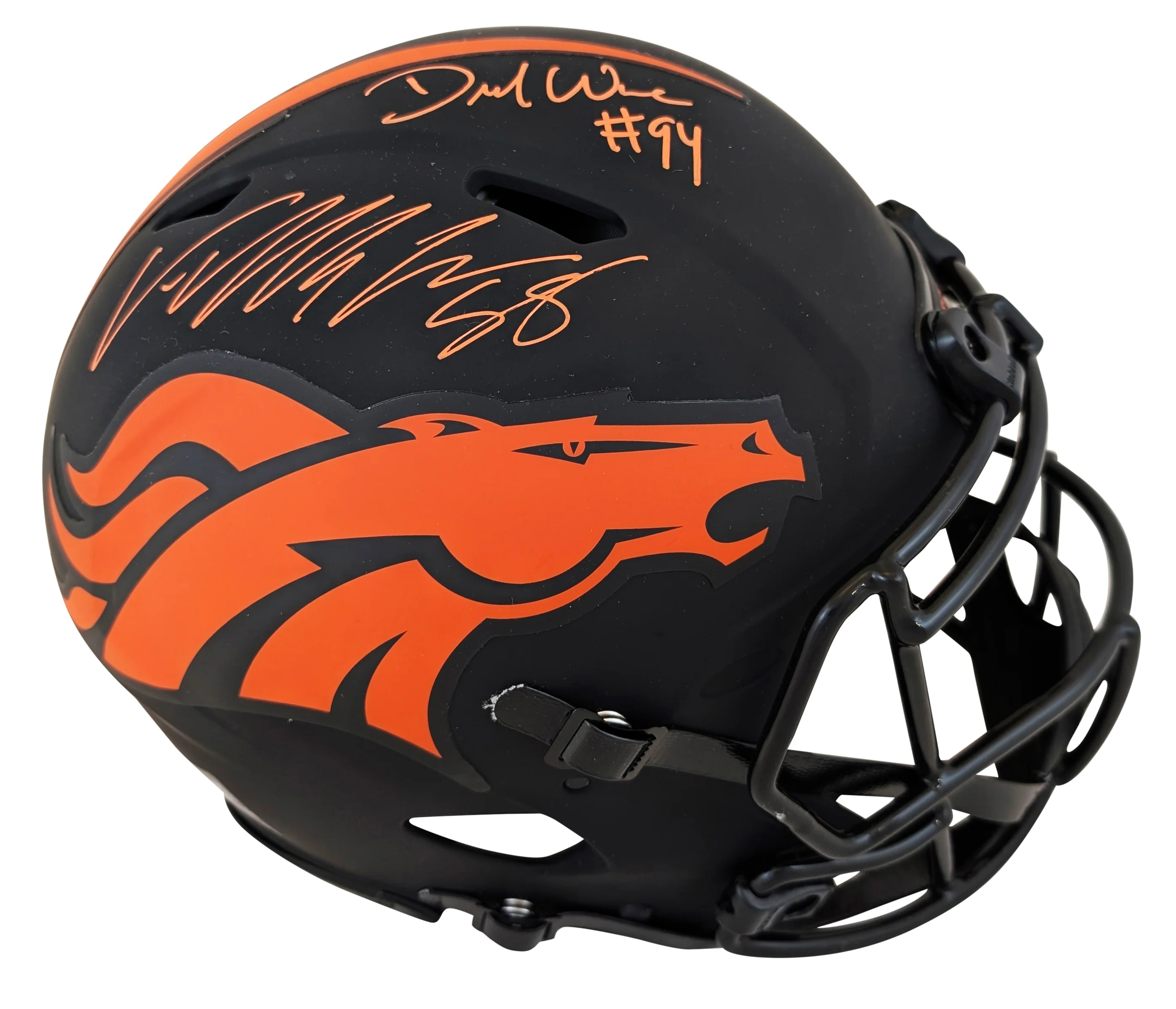 DeMarcus Ware & Von Miller Signed Eclipse F/S Speed Proline Helmet W/ Case BAS W - Image 3
