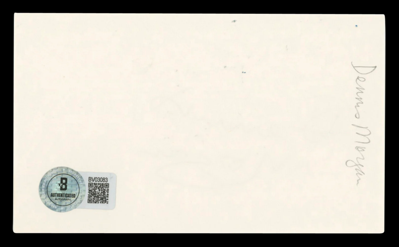 Dennis Morgan Christmas in Connecticut Signed 3x5 Index Card BAS #BV03083 - Image 3