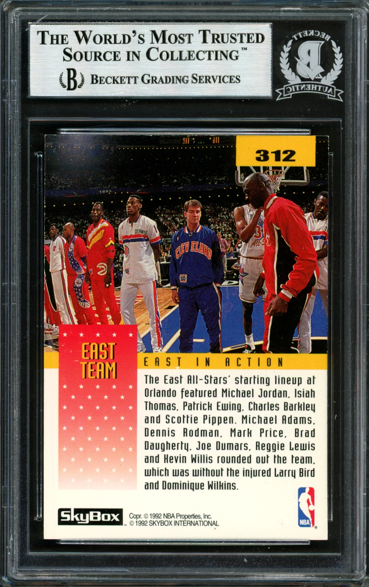 Dennis Rodman Autographed 1992-93 Skybox Card #312 Detroit Pistons Beckett BAS #12518322 - Image 2