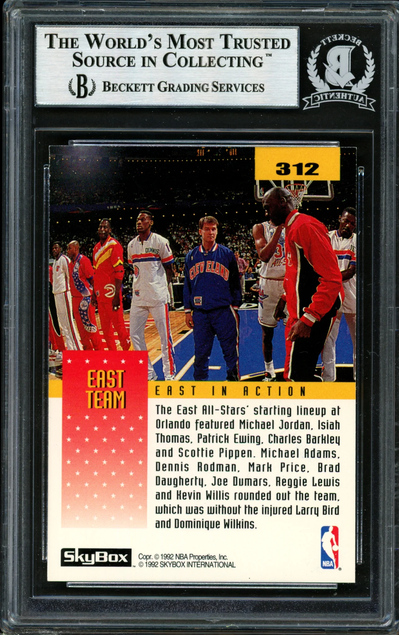 Dennis Rodman Autographed 1992-93 Skybox Card #312 Detroit Pistons Beckett BAS #12518323 - Image 2