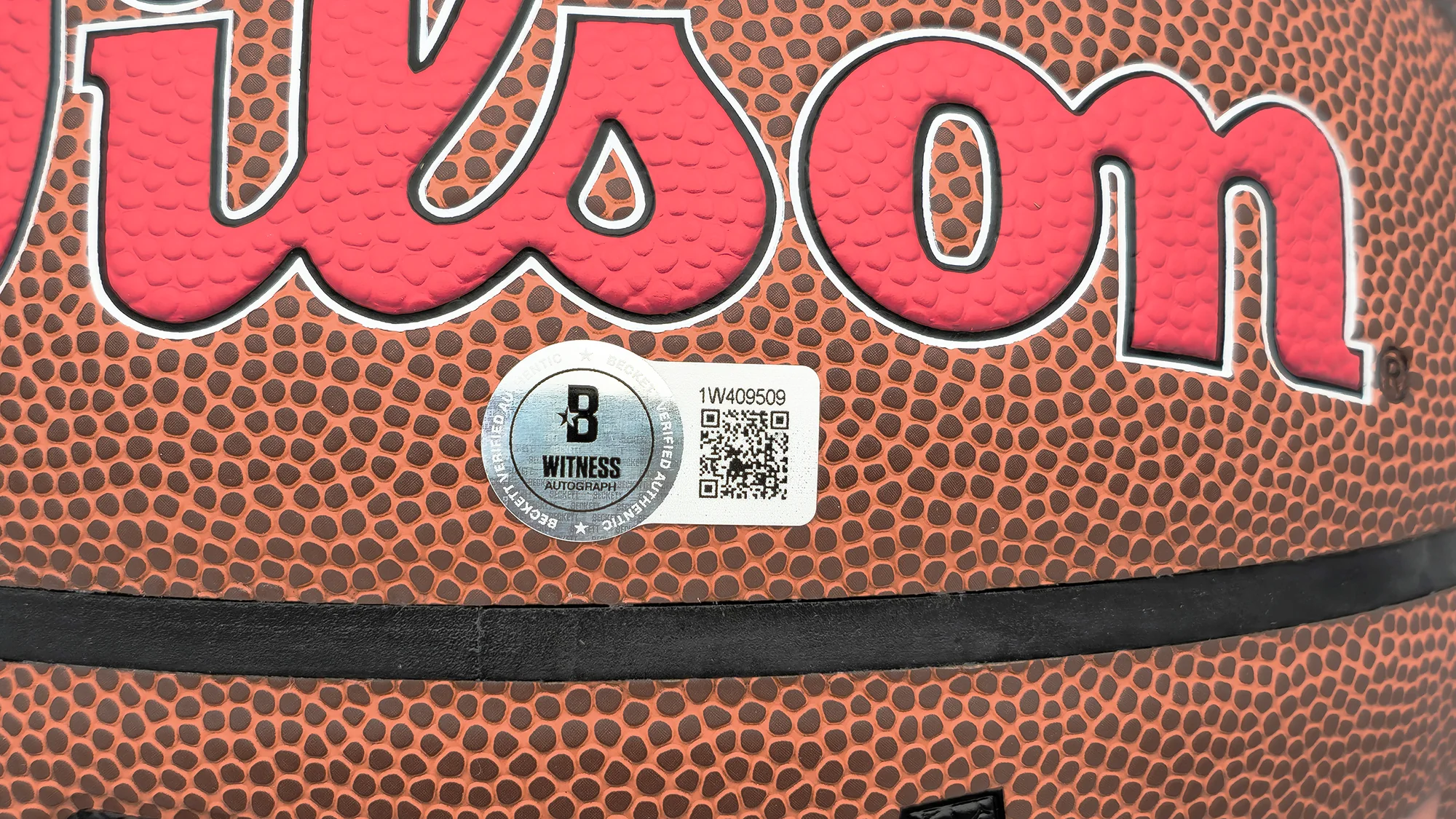Dennis Rodman Autographed Composite Leather Chicago Bulls Logo Basketball Beckett BAS Witness Stock #224809 - Image 5