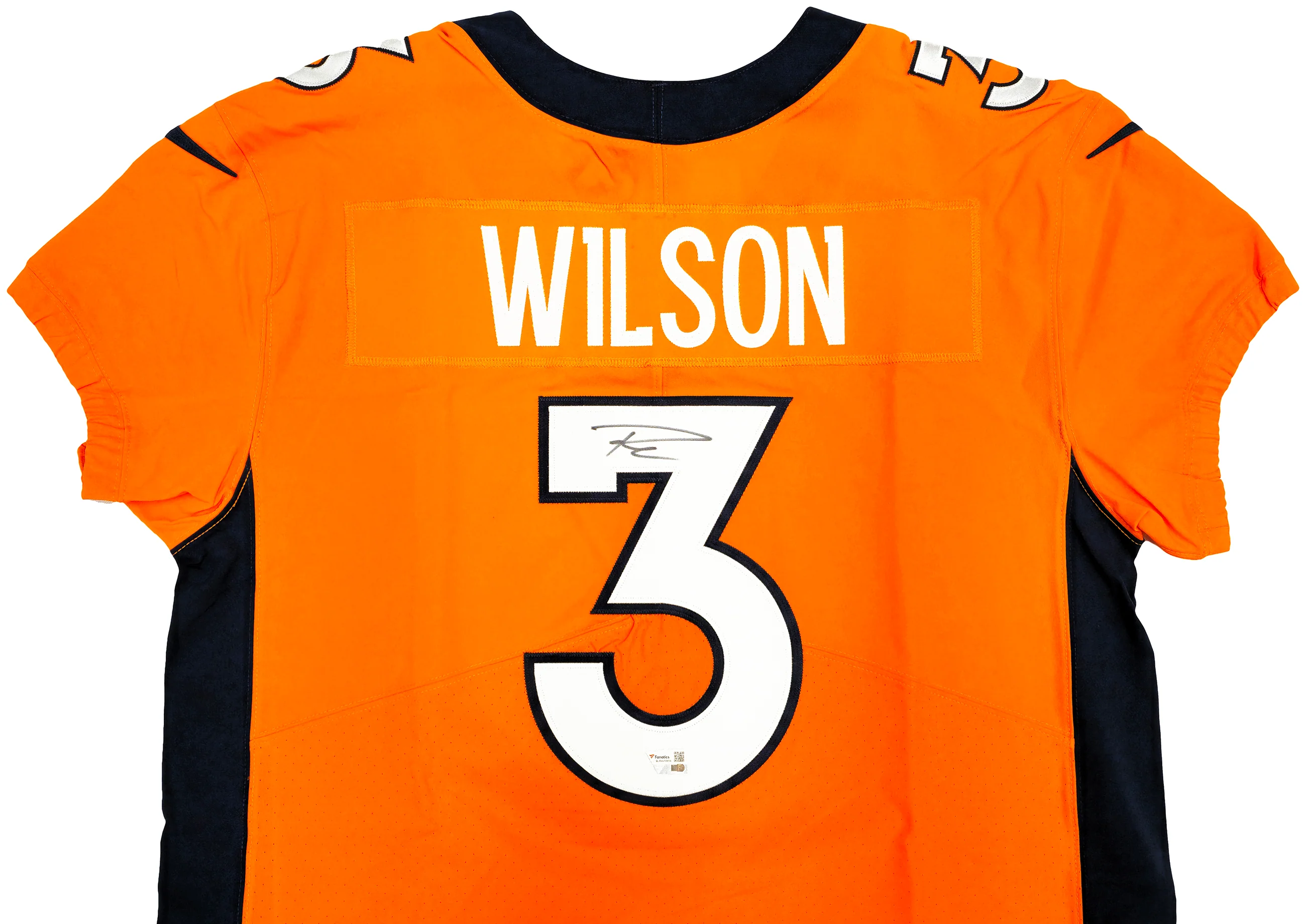 Denver Broncos Russell Wilson Autographed Orange Nike Elite Jersey Size 48 Fanatics Holo Stock #227955 - Image 3