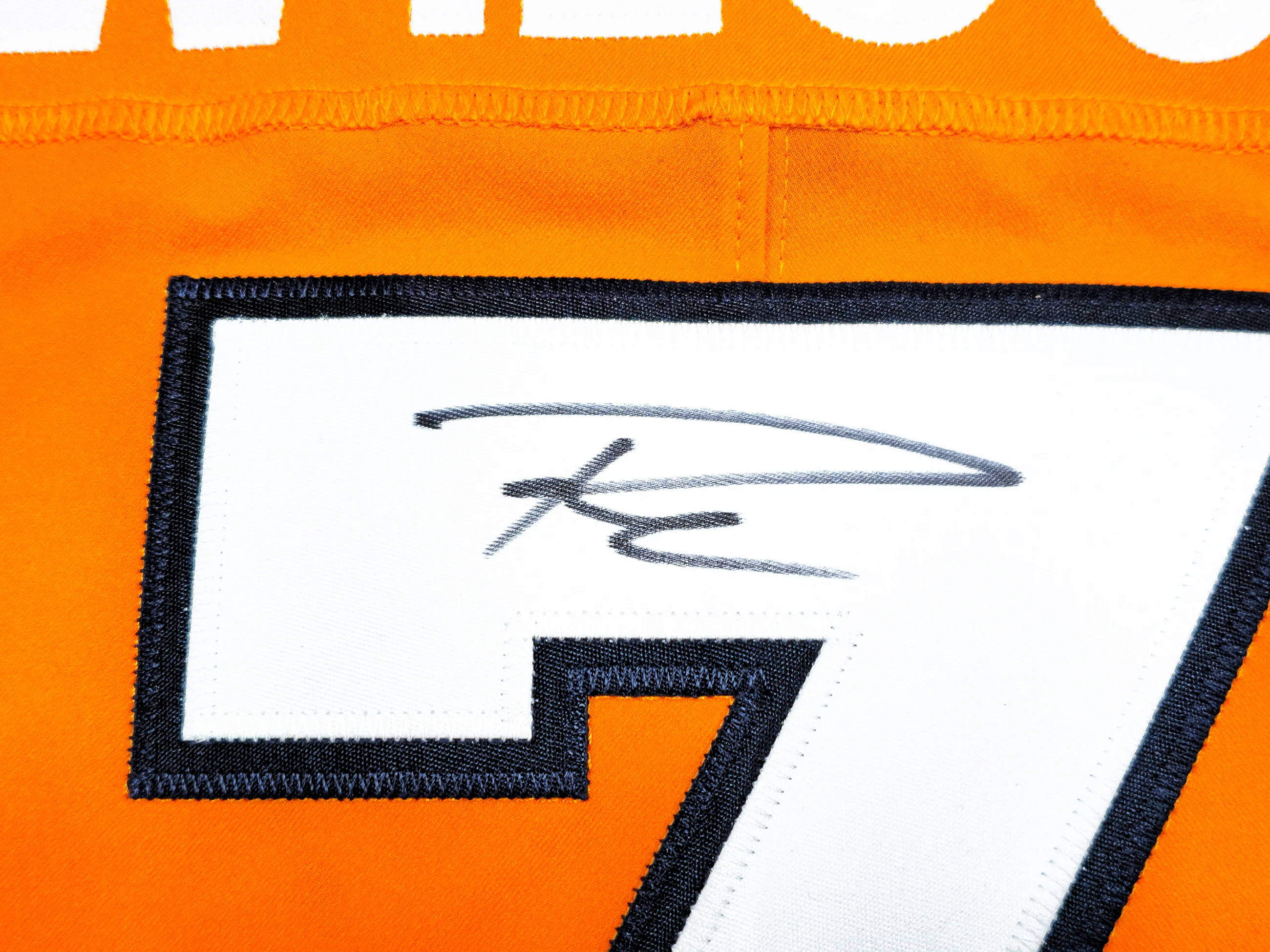 Denver Broncos Russell Wilson Autographed Orange Nike Elite Jersey Size 48 Fanatics Holo Stock #227955 - Image 4