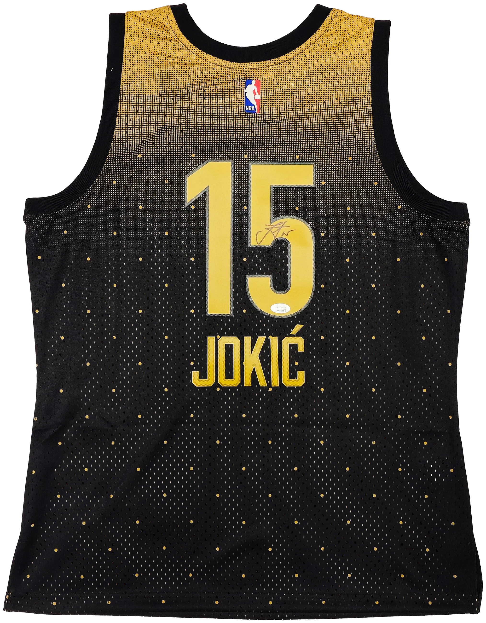 Denver Nuggets Nikola Jokic Autographed Black Authentic Mitchell & Ness HWC Swingman 2016 All Star Game World Jersey Size L JSA Stock #235498 - Image 2