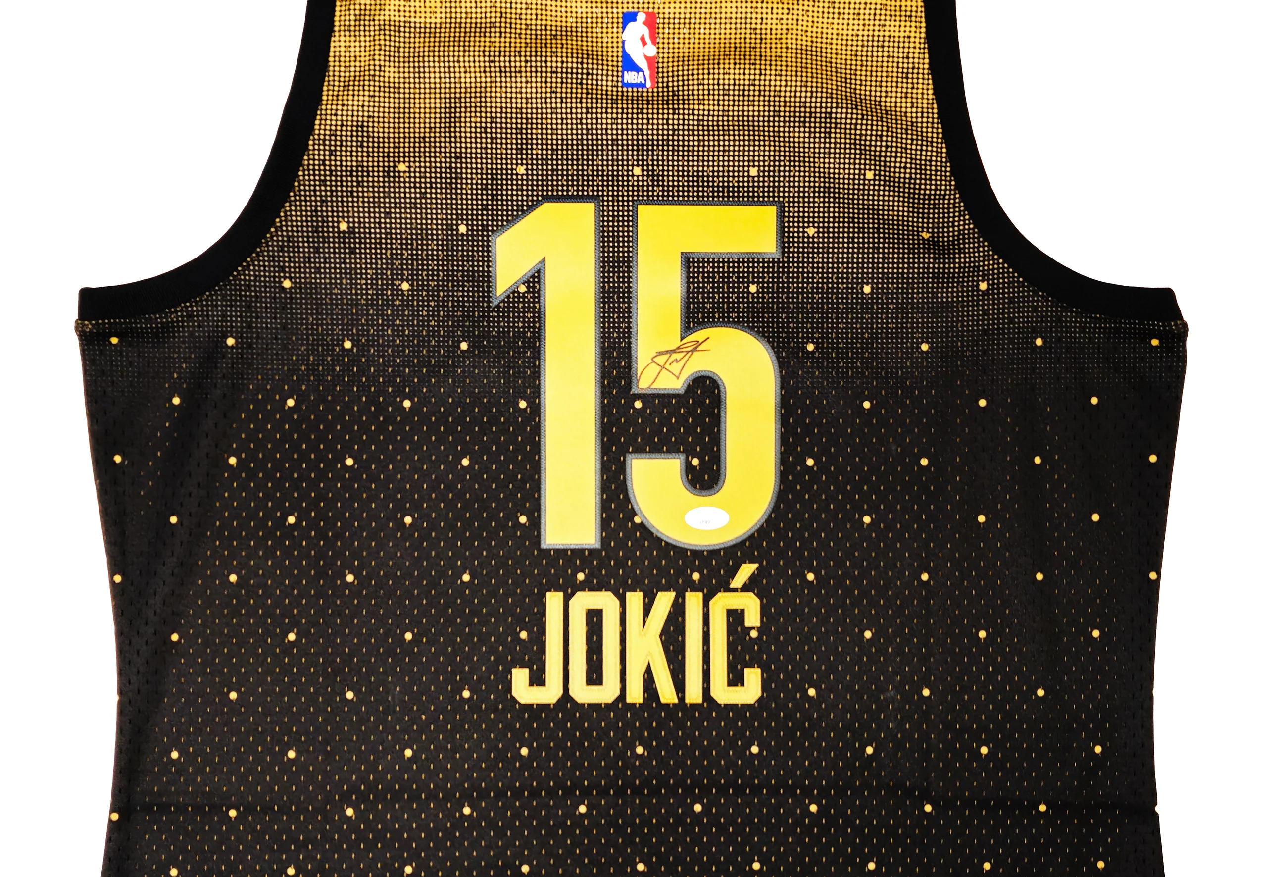 Denver Nuggets Nikola Jokic Autographed Black Authentic Mitchell & Ness HWC Swingman 2016 All Star Game World Jersey Size XL JSA Stock #221499 - Image 3