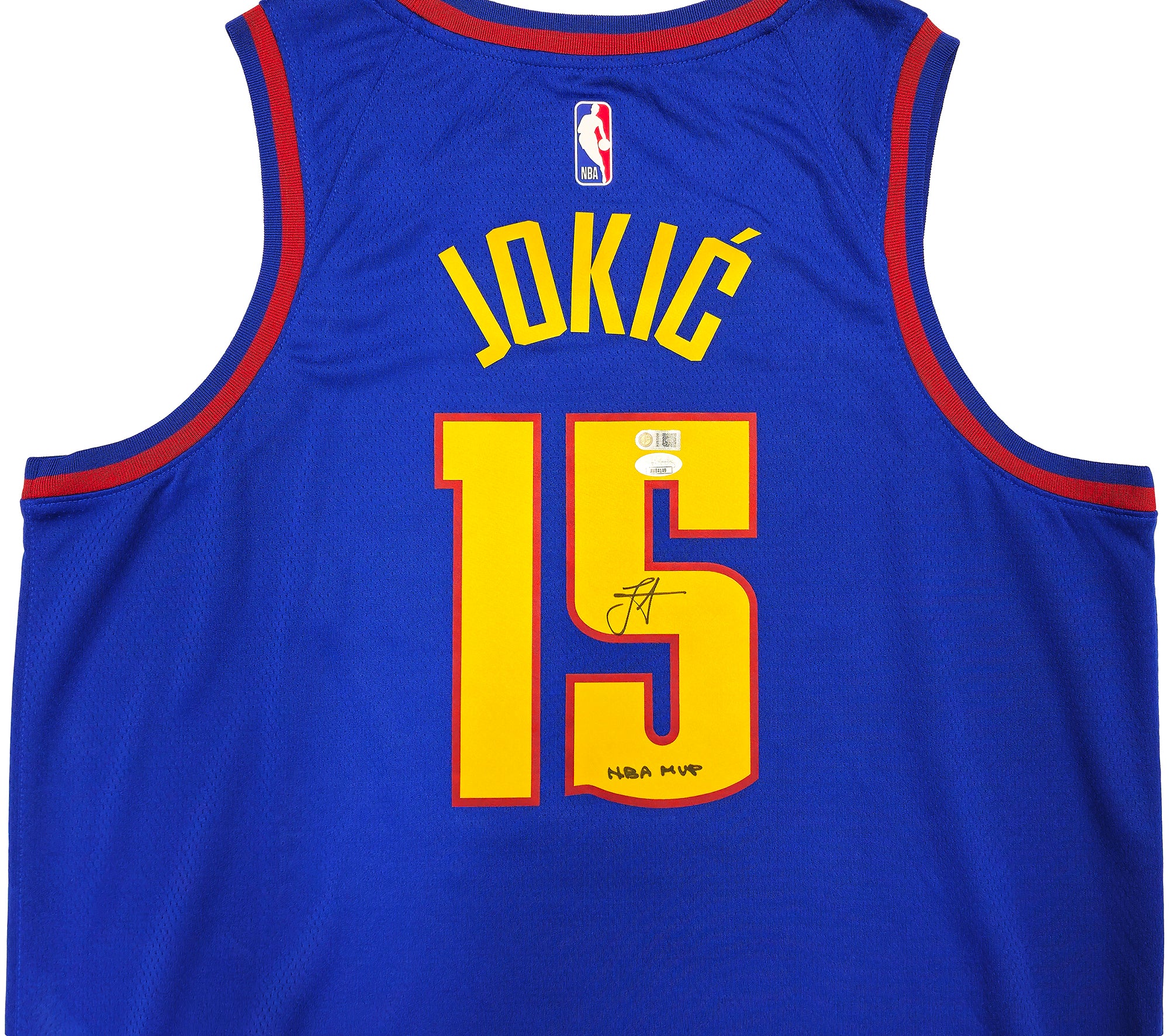 Denver Nuggets Nikola Jokic Autographed Blue Nike Statement Edition Jersey Size 52 "NBA MVP" JSA Stock #235475 - Image 3