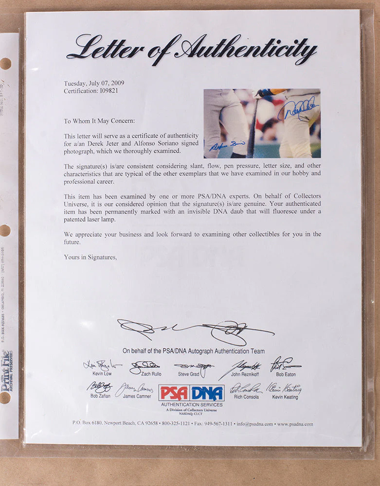 Derek Jeter Alfonso Soriano Signed Framed New York Yankees 16x20 Photo PSA LOA - Image 5