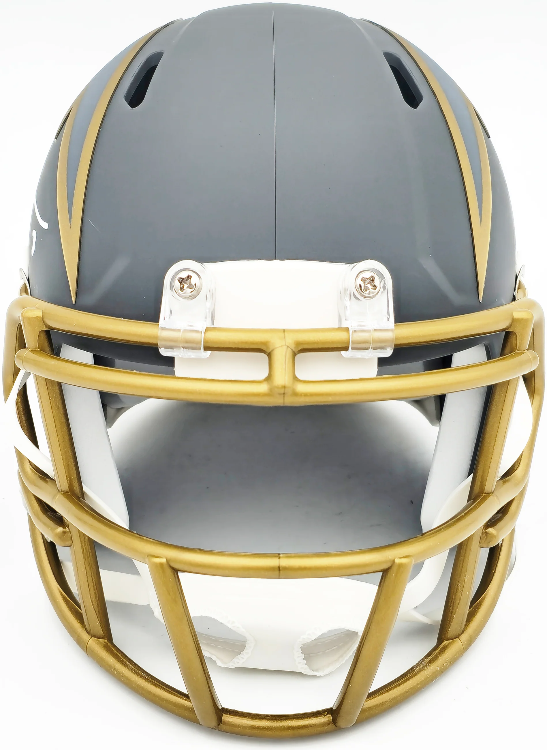 Derwin James Jr. Autographed Los Angeles Chargers Slate Gray Speed Mini Helmet Beckett BAS Witness Stock #230073 - Image 3