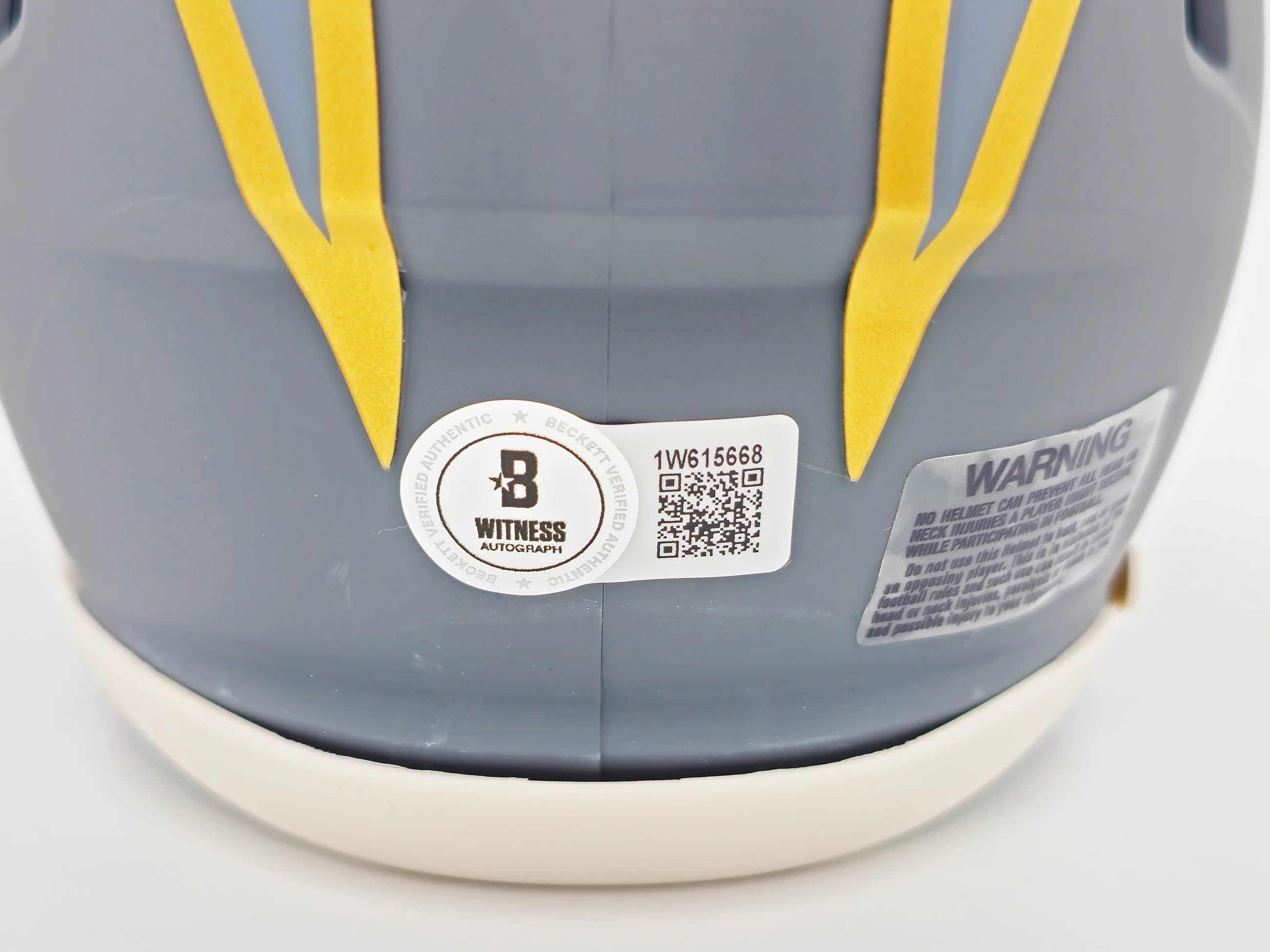 Derwin James Jr. Autographed Los Angeles Chargers Slate Gray Speed Mini Helmet Beckett BAS Witness Stock #230073 - Image 5