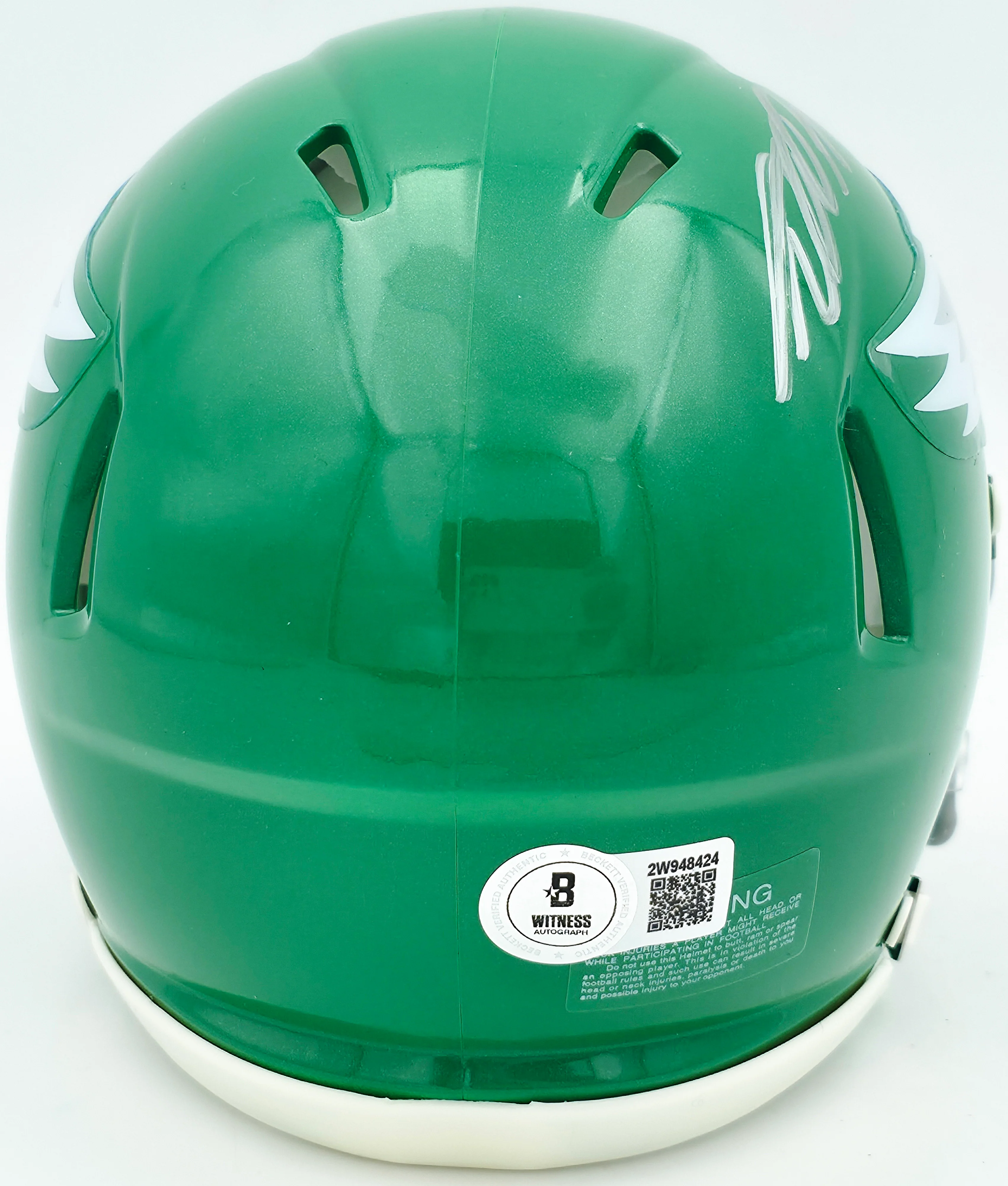 DeSean Jackson Autographed Philadelphia Eagles 2023 Alternate Kelly Green Speed Mini Helmet Beckett BAS Witness Stock #243639 - Image 4