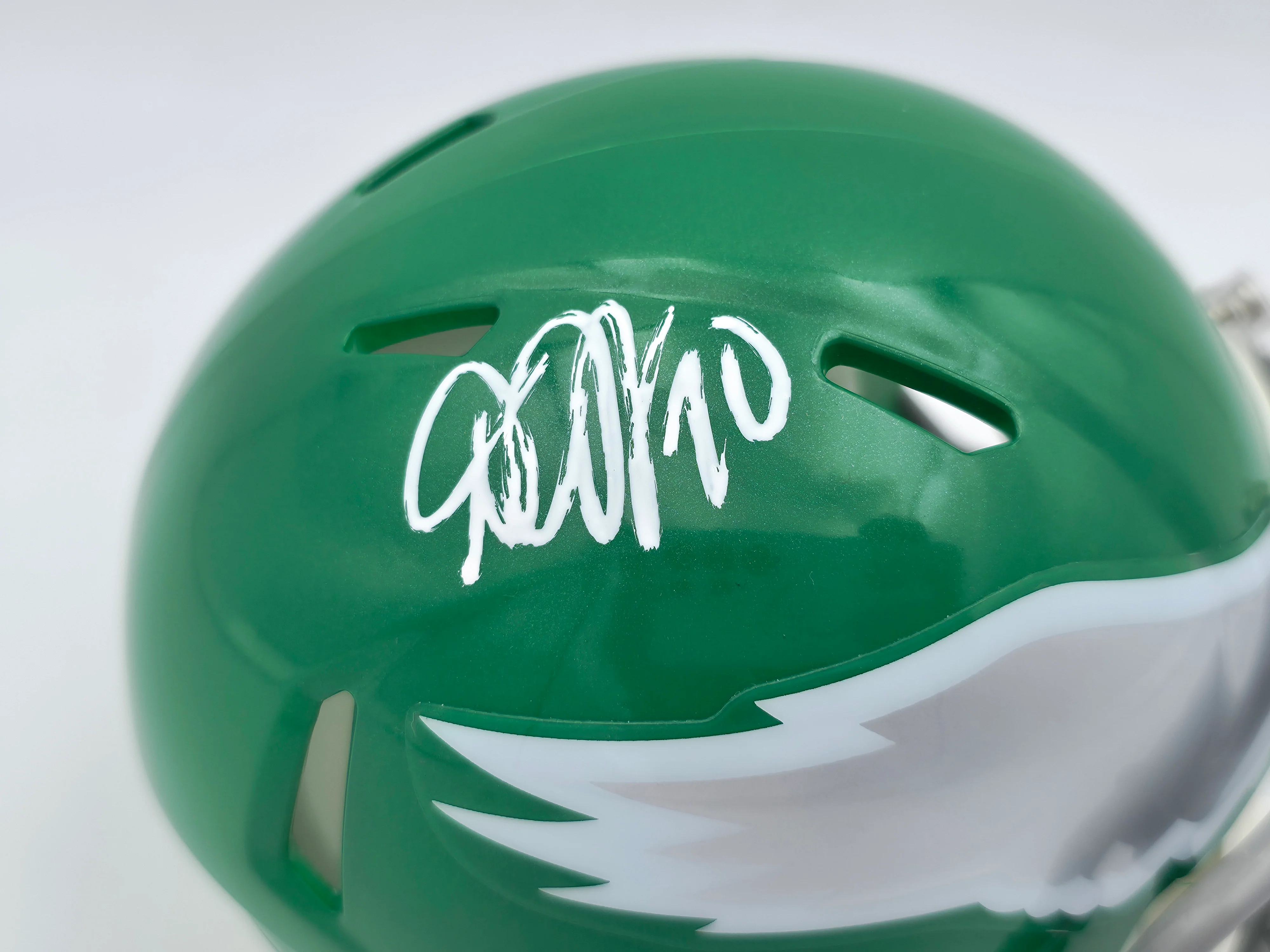 DeSean Jackson Autographed Philadelphia Eagles 2023 Alternate Kelly Green Speed Mini Helmet Beckett BAS Witness Stock #243641 - Image 2