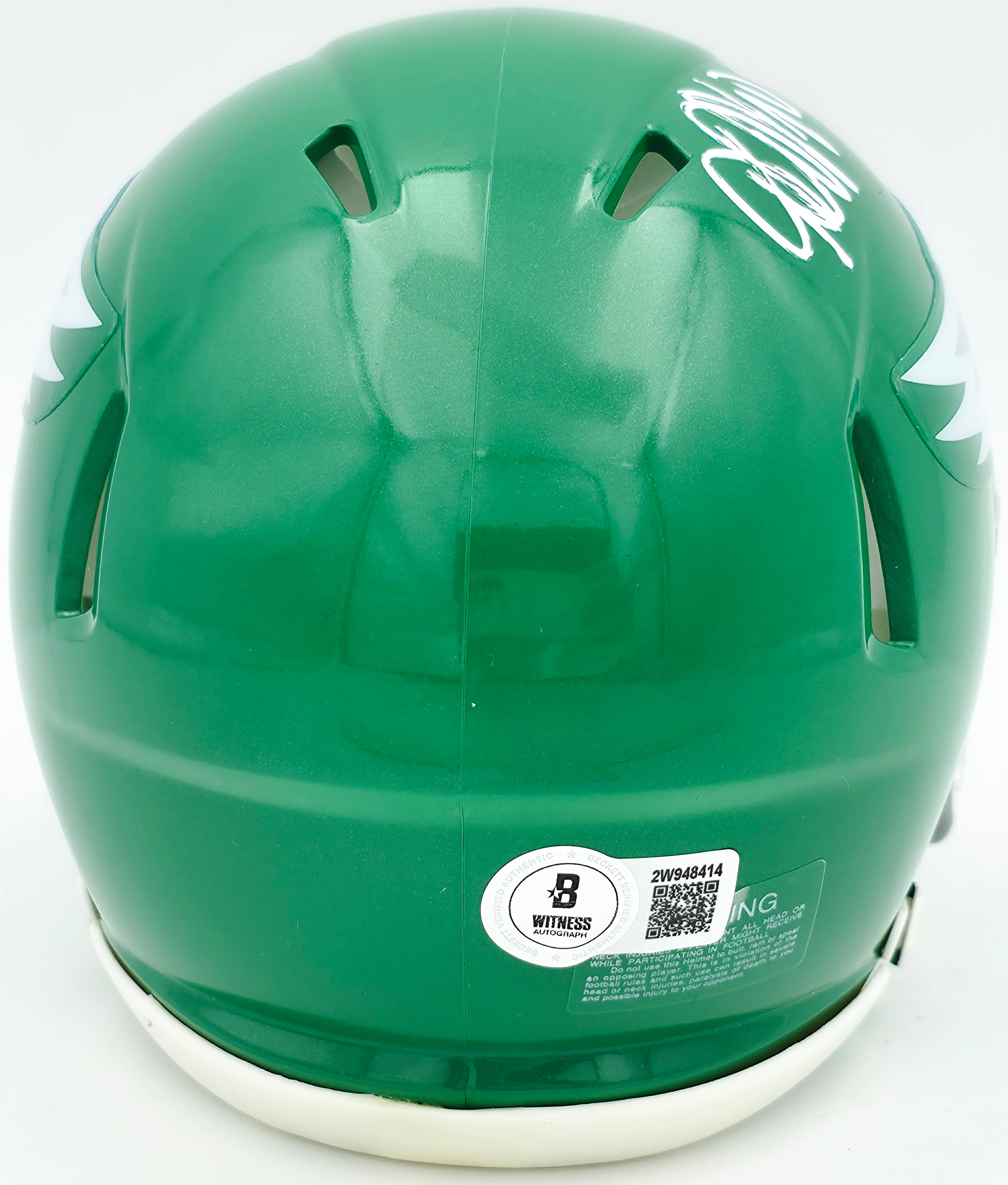DeSean Jackson Autographed Philadelphia Eagles 2023 Alternate Kelly Green Speed Mini Helmet Beckett BAS Witness Stock #243641 - Image 4