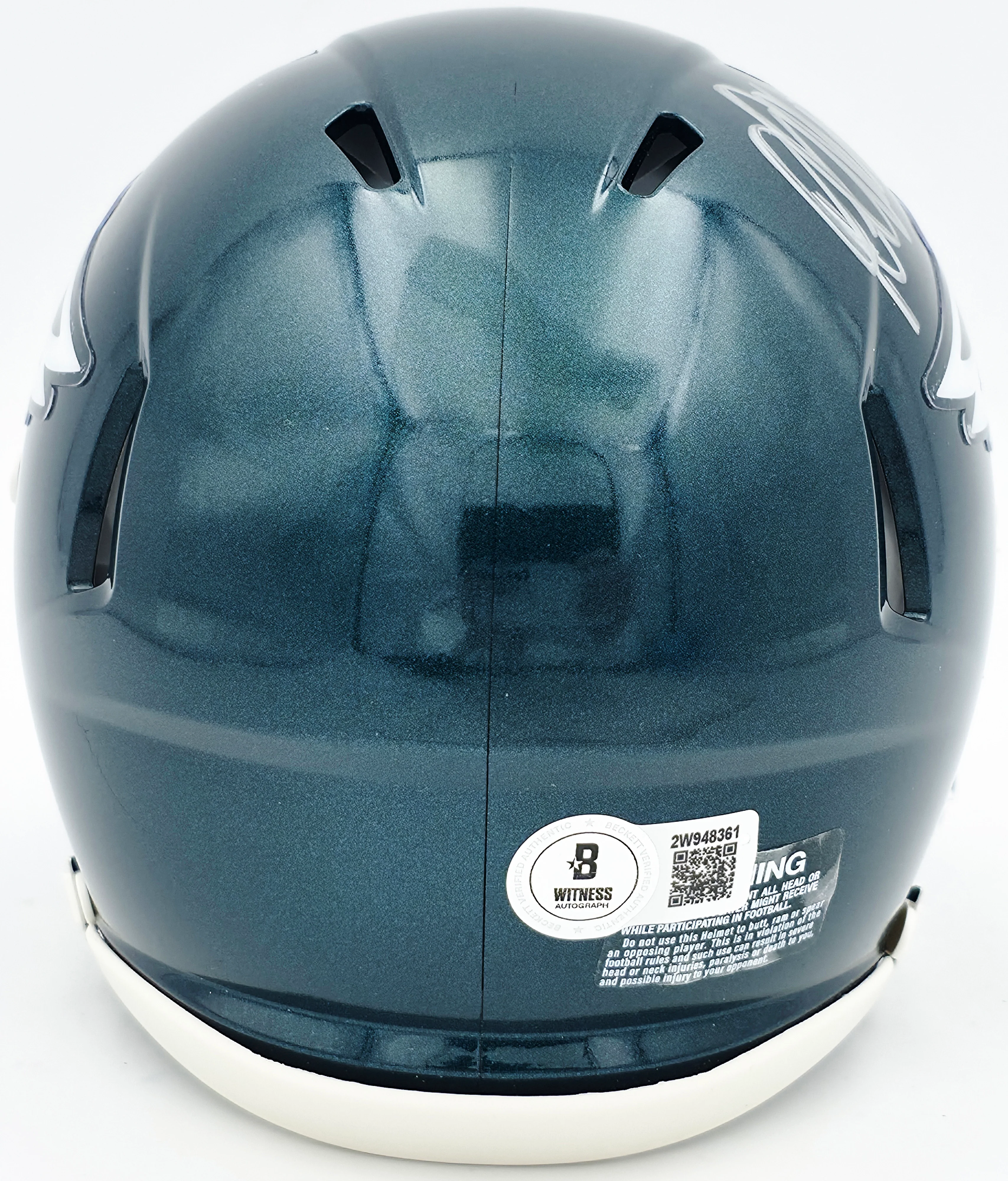 DeSean Jackson Autographed Philadelphia Eagles Green Speed Mini Helmet Beckett BAS Witness Stock #243638 - Image 4