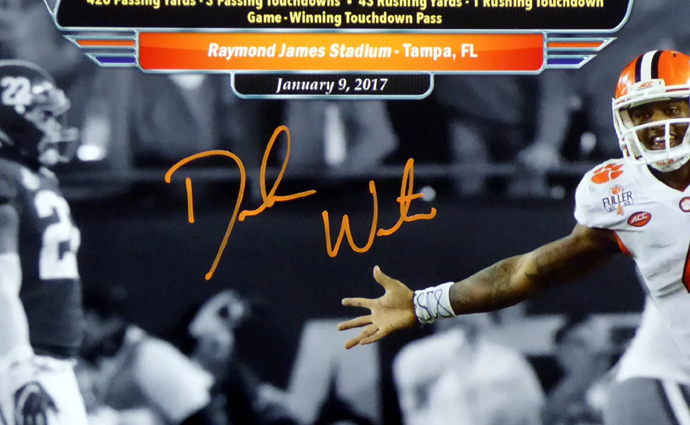 Deshaun Watson Autographed 16x20 Photo Clemson Tigers Beckett BAS Stock #126464 - Image 2