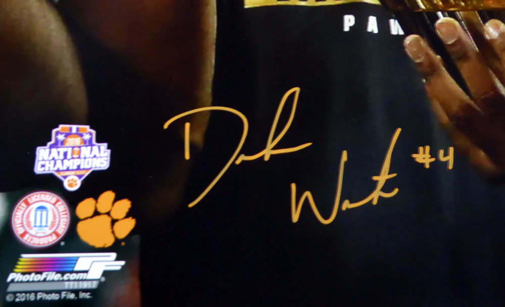 Deshaun Watson Autographed 16x20 Photo Holding Trophy Clemson Tigers Beckett BAS Stock #117276 - Image 2